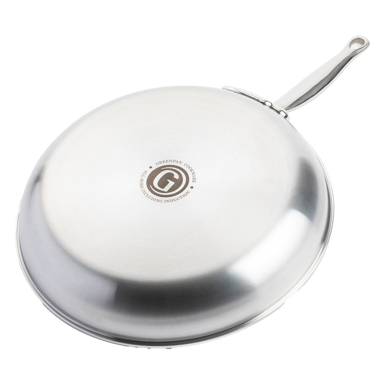 GREENPAN Pfannen-Set Premiere Pfannen-Set silber 20cm+28 cm Antihaft ofenfest, Edelstahl, Kratzfest, Keramik, alle Herdarten, Backofengeeignet Ø 20 & 28 cm