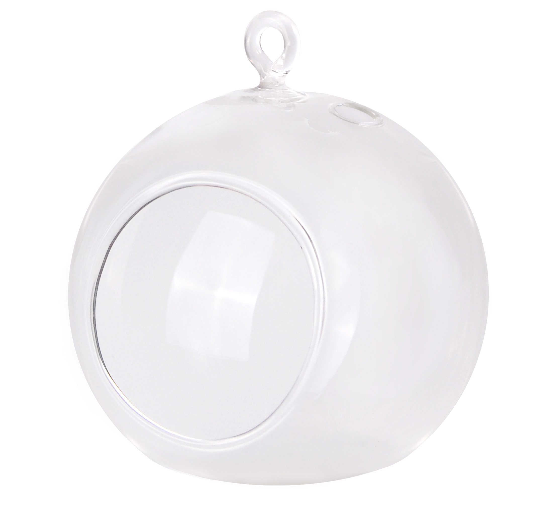 partydeco Hängedekoration, Glaskugel für Kerzen 10cm transparent mit Luftöffnung 1 Stück