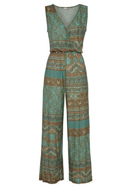 LASCANA Overall mit überlappendem V-Ausschnitt, sommerlicher Jumpsuit mit Alloverprint