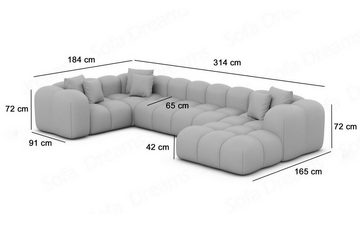 Sofa Dreams Wohnlandschaft Design Couch Stoff Wohnlandschaft Formentera U Form Stoffsofa, Loungesofa