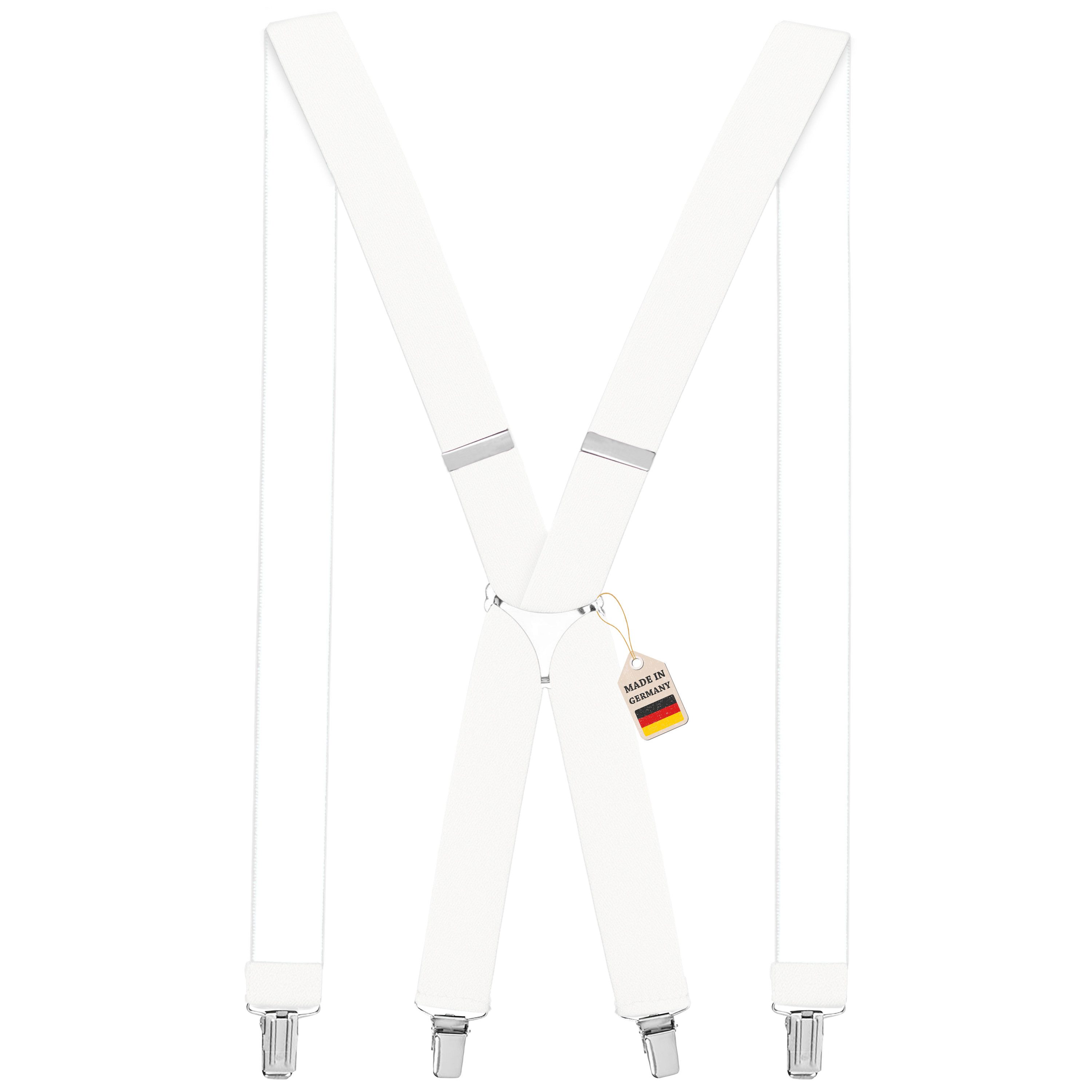 ZUKUNFTSENKEL Hosenträger 4 Robuste Clips, Hosenhalter Elastisch Flexibel (H-Form) X-Form Arbeitshosenträger