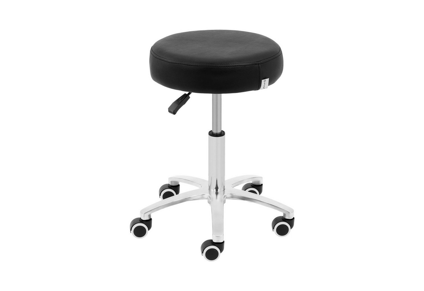 Physa Drehhocker Rollhocker 120 kg Arbeitsstuhl Drehstuhl höhenverstellbar schwarz, Schwarz