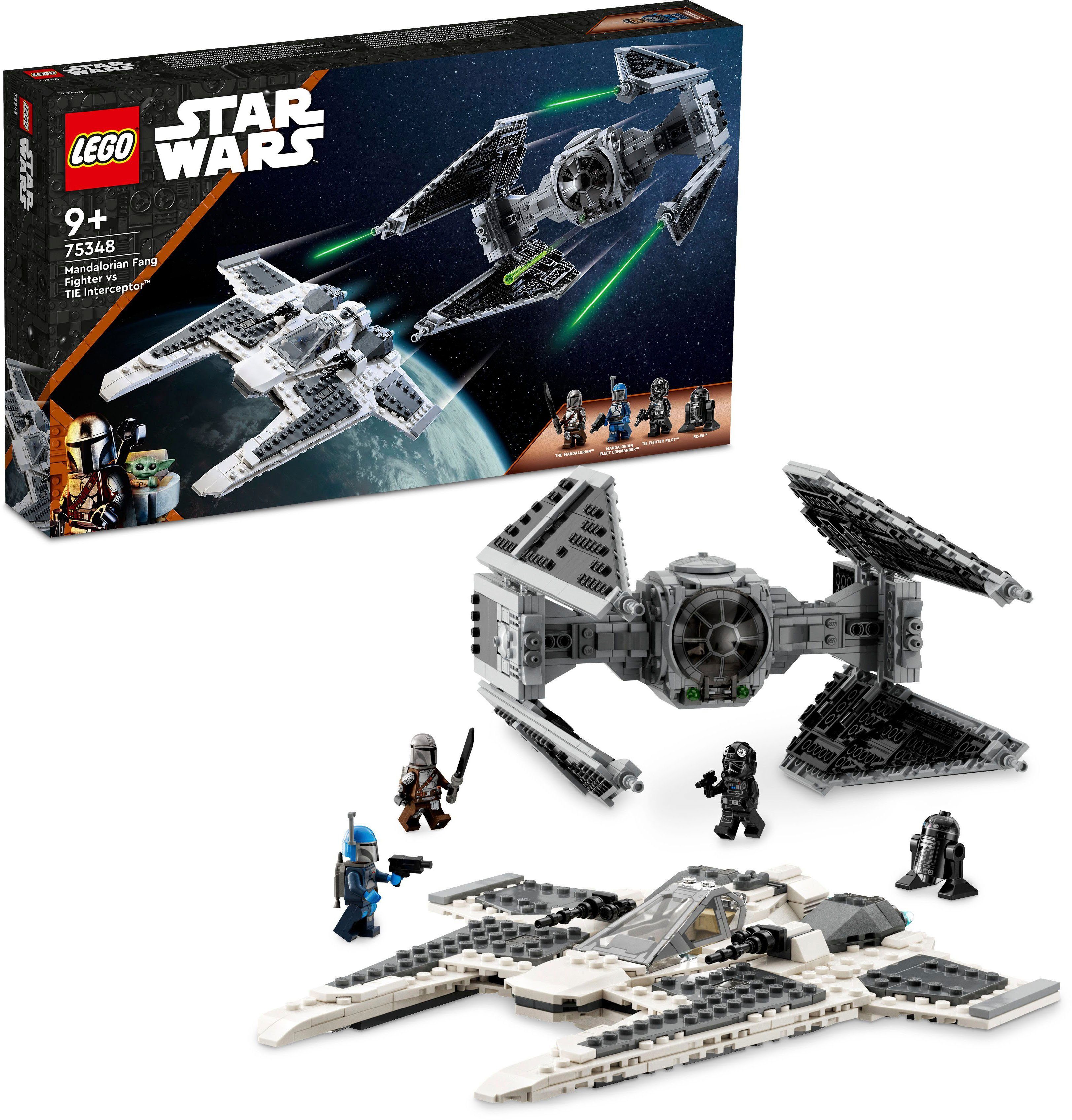 LEGO® Konstruktionsspielsteine Mandalorianischer Fang Fighter vs. TIE Interceptor™ (75348), Star Wars, (657 St)