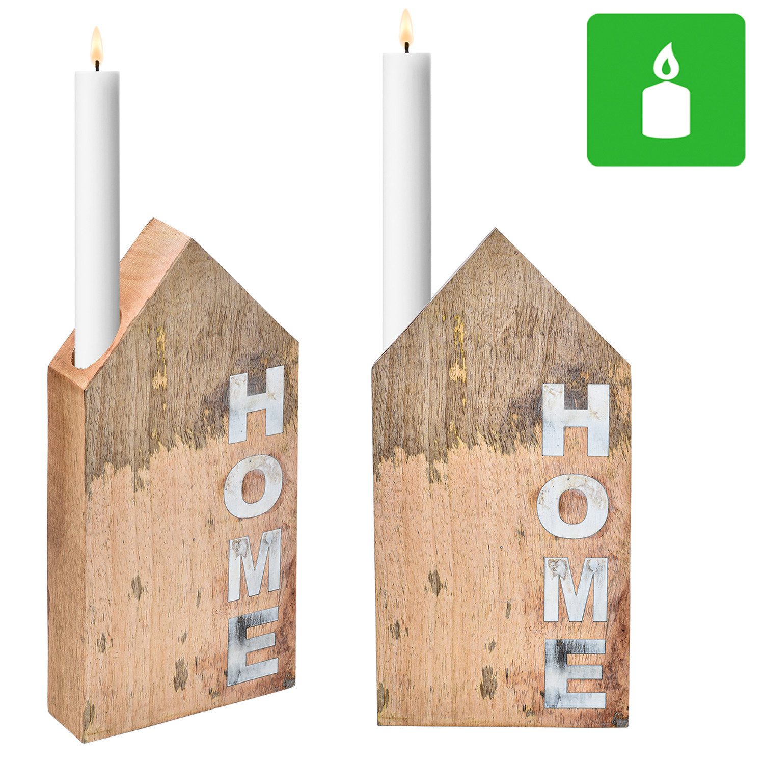 Marrakesch Orient & Mediterran Interior Tischkerzenhalter 2er Set Holz Dekoobjekt Торшеры Deko Modern Home (2 St), aus Holz