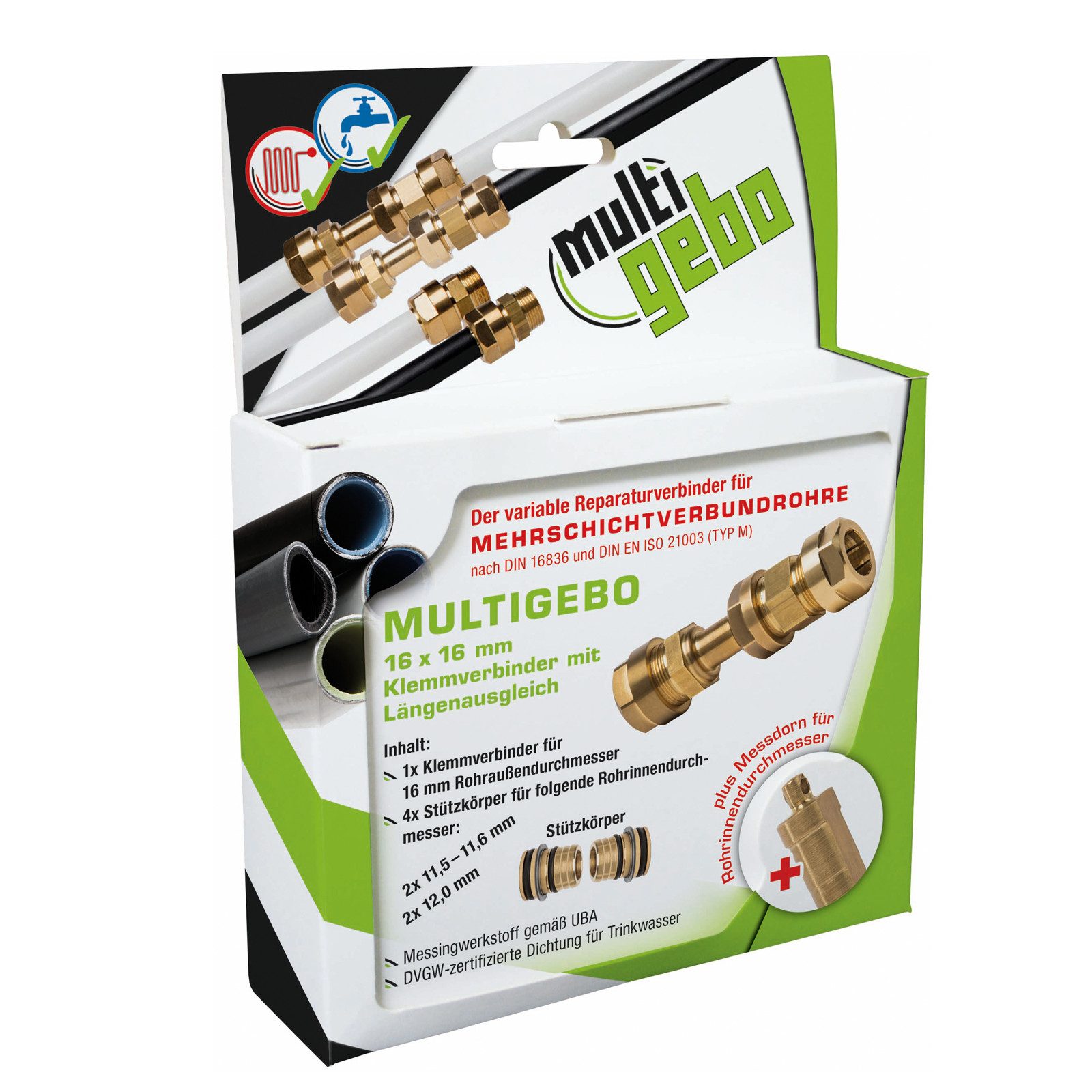 GEBO Reparatur-Set Reparaturkit für Verbundrohr 20 x 20 mm Längenausgleich