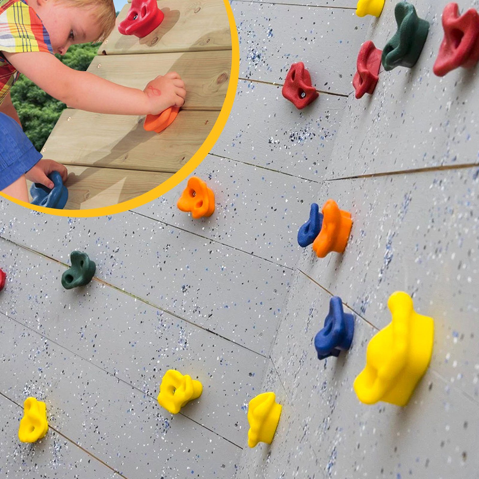 Lospitch Klettergriff Klettergriffe für Spielturm Kletterwand Boulderwand Klettersteine (10-St)