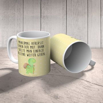 Mr. & Mrs. Panda Tasse Schildkröte Wanderer - Gelb Pastell - Geschenk, Kaffeetasse, Schildkr, Keramik, Brillante Bedruckung