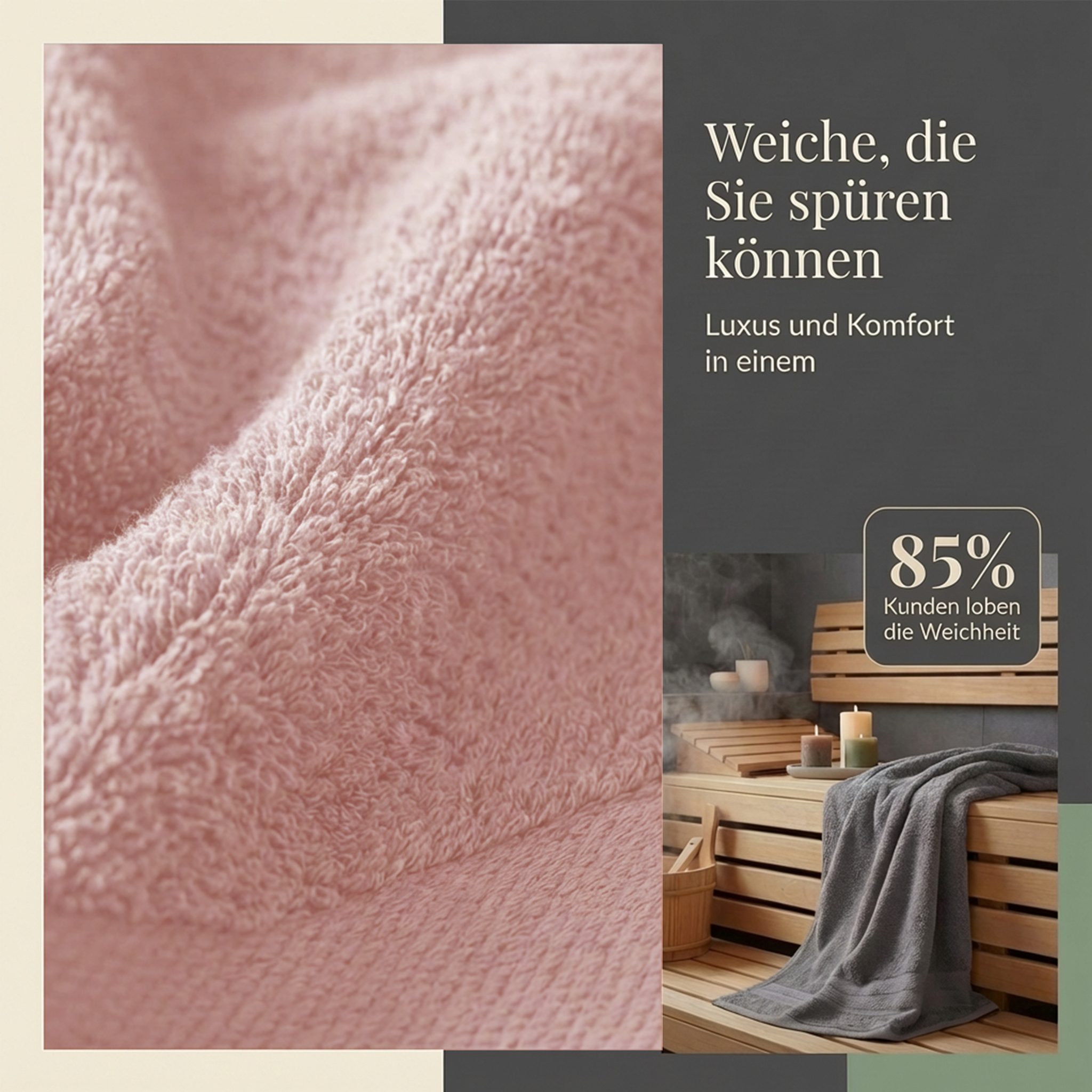 Komfortec Handtuch Set aus 100% Baumwolle, 4 Handtücher 50x100 cm und 4 Badetücher 70x140 cm, Frottee (Packung, 8-St), Duschtücher & Badehandtuch, Weich, Towel, Groß