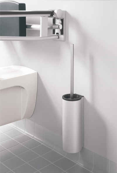 Keuco WC-Reinigungsbürste Plan, (Vormontiert), Toilettenbürstengarnitur aus Aluminium, WC-Bürste mit