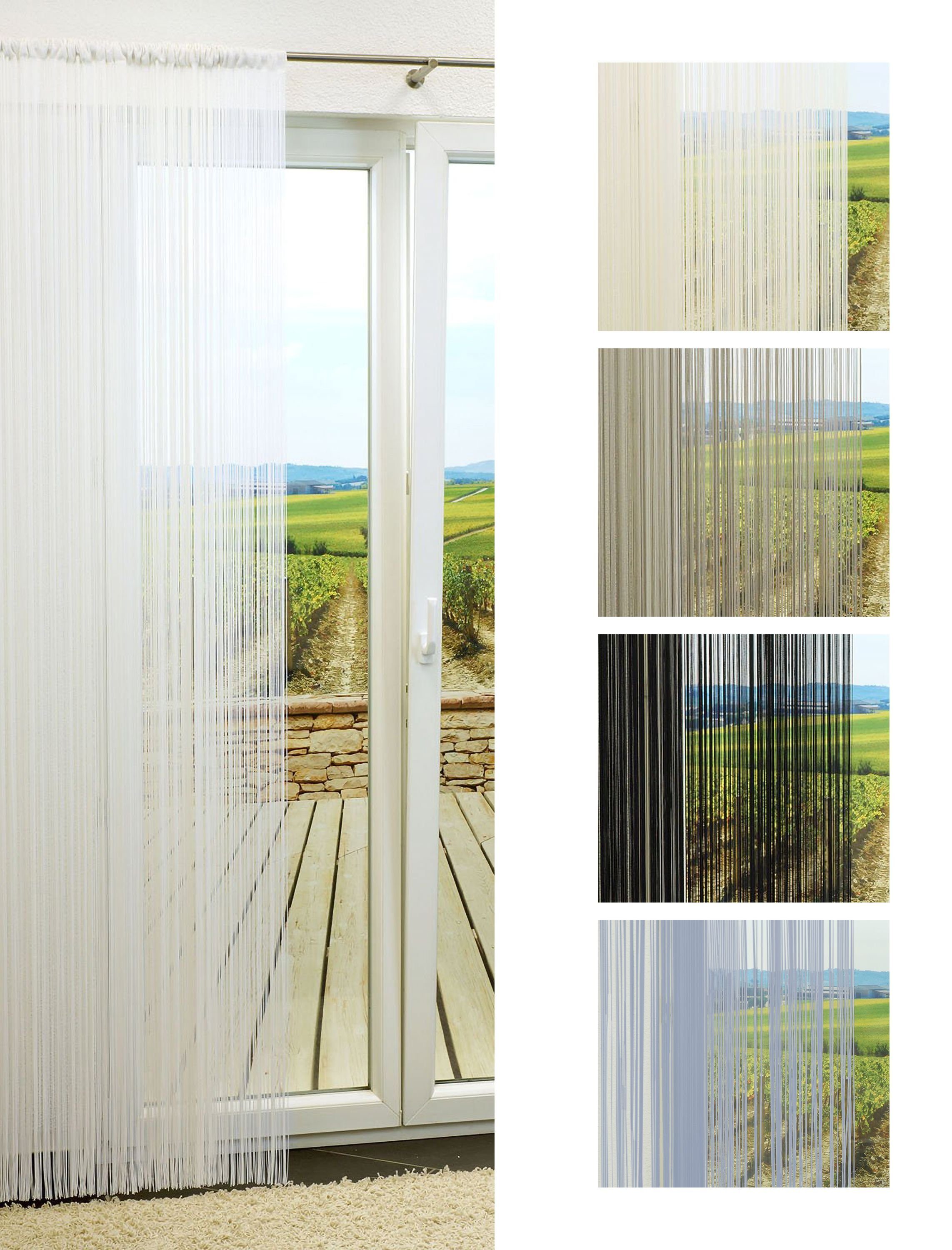 Gardine Fadenvorhang Strippe, LYSEL®, (1 St), transparent, HxB 320x100cm weiß