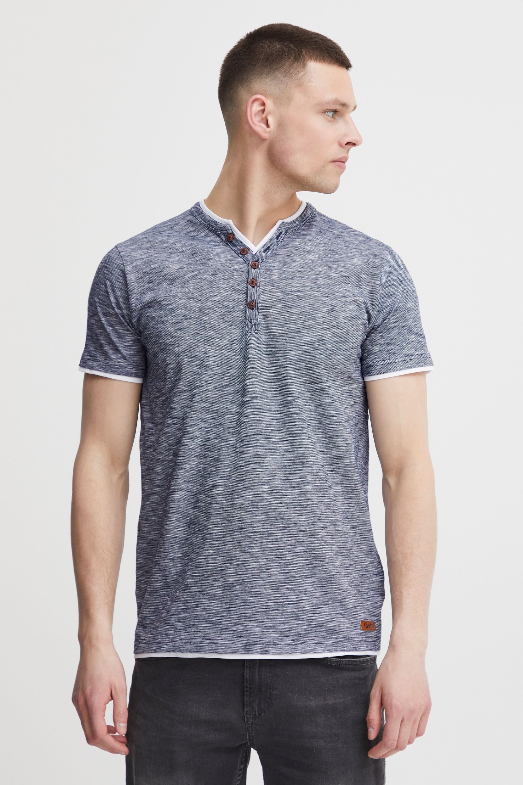 !Solid Rundhalsshirt SDDigos T-Shirt mit Knopfleiste