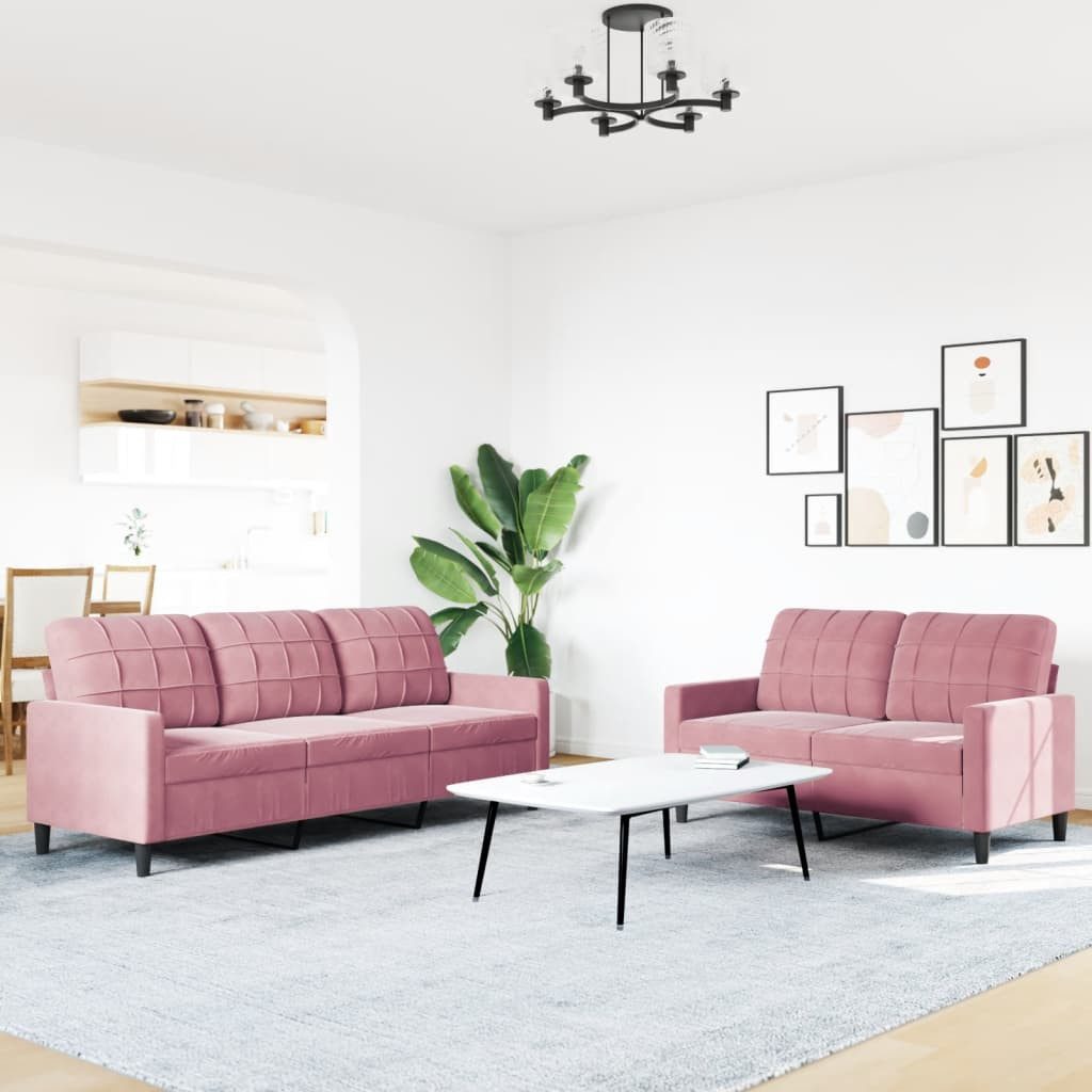 vidaXL Sofa 2-tlg. Sofagarnitur mit Kissen günstig online kaufen