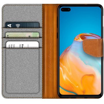 CoolGadget Handyhülle Denim Schutzhülle Flip Case für Huawei P40 6,1 Zoll, Book Cover Handy Tasche Hülle für P40 Klapphülle