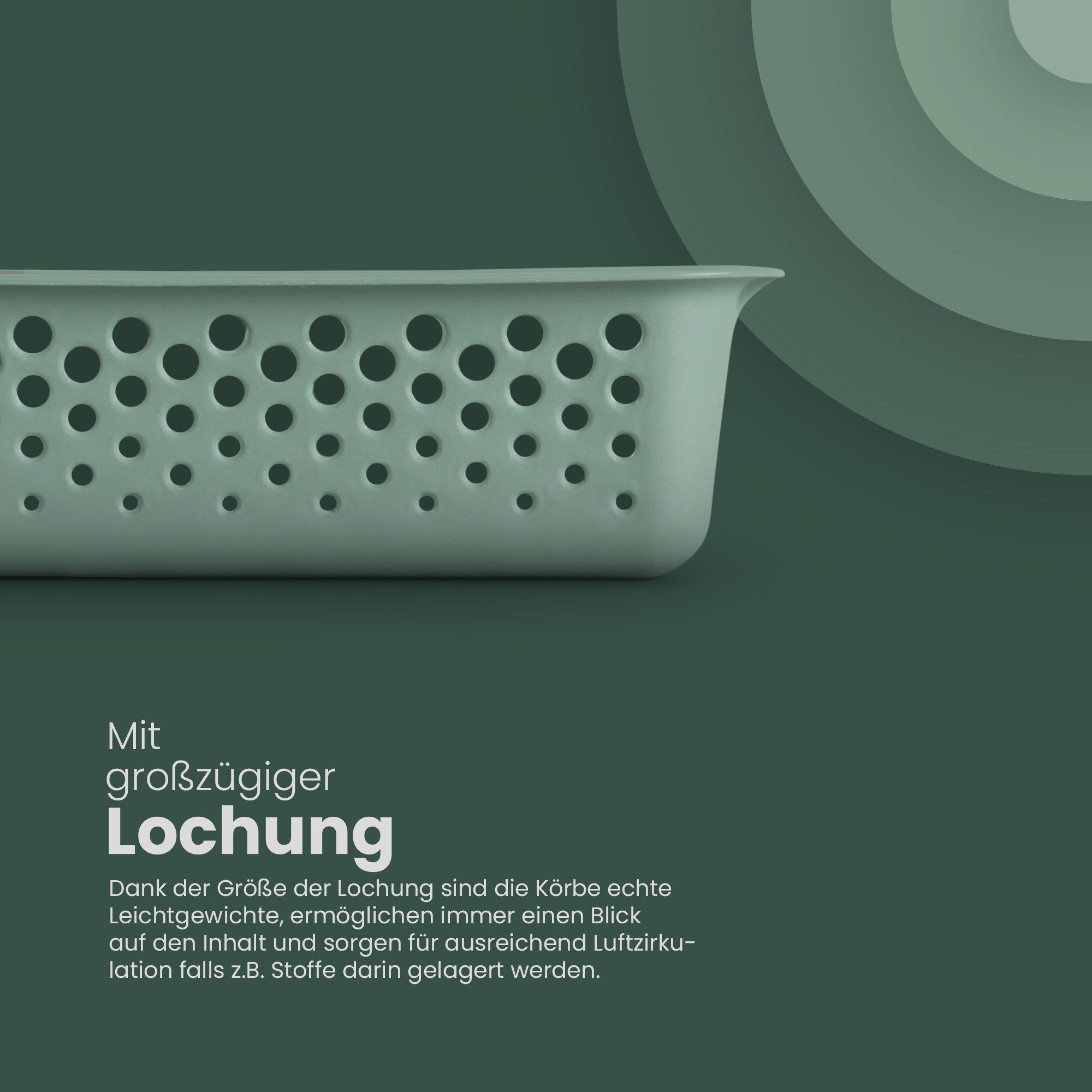 Pro Home Aufbewahrungskorb Modularer Kunststoffkorb Kunststoff Box (1 St), Aufbewahrungsbox mit Griffen - BPA-Frei - Organizer Körbchen Bad Küche – Bild 5 von 5