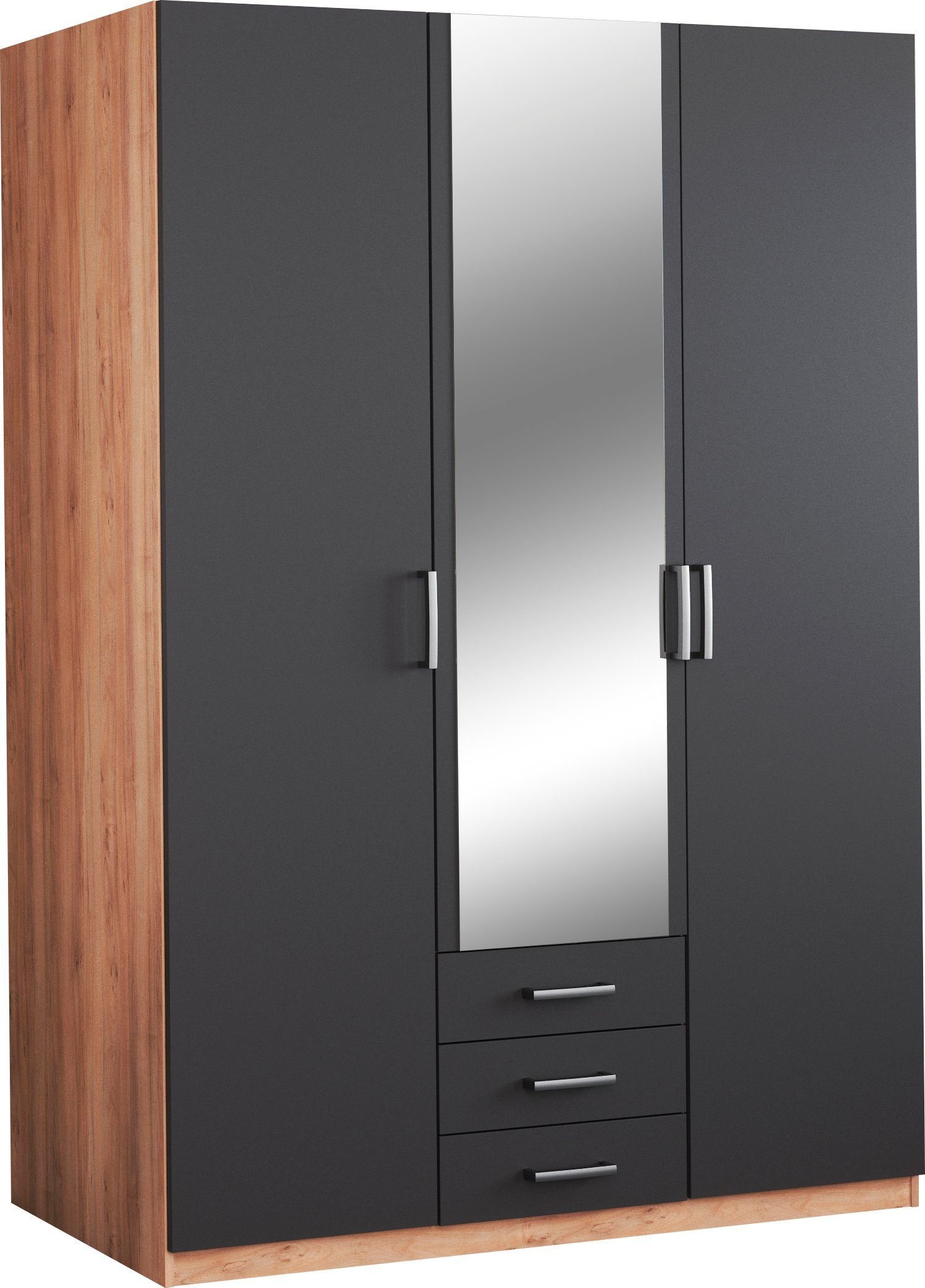 priess Kleiderschrank Amsterdam, viel Stauraum durch viele Schubkästen, Spiegeltüren Optional mit LED-Beleuchtung, Made in Germany