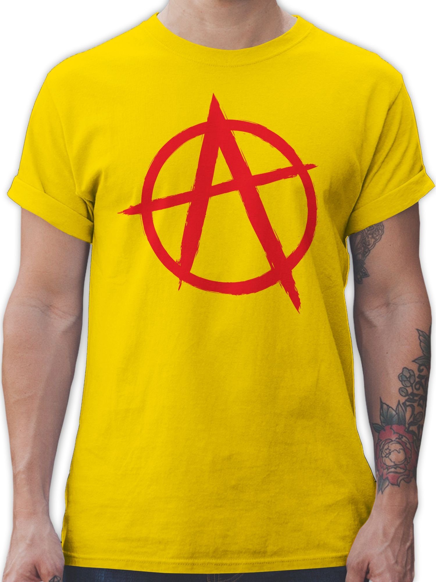 Shirtracer T-Shirt Anarchie A rot Festival Zubehör 2 Gelb