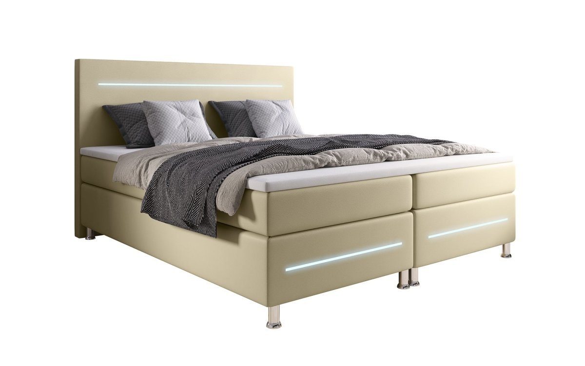 Luxusbetten24 Boxspringbett Sejour, mit LED-Beleuchtung