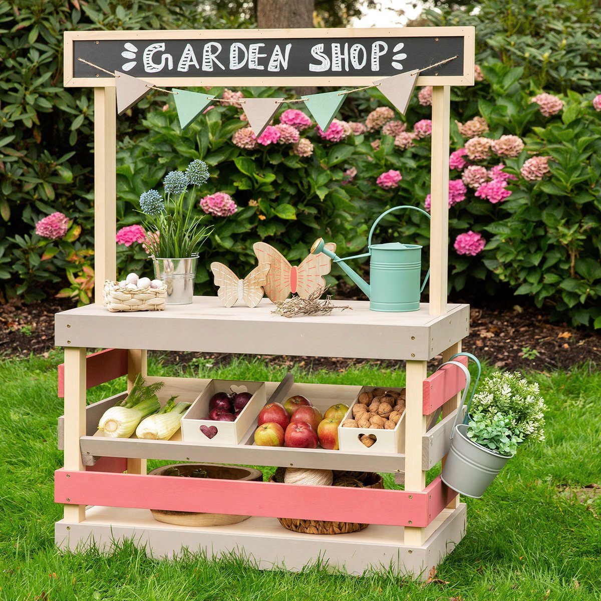 MUDDY BUDDY® Kaufladen Garden Friend, Outdoor Shop, natur - warmgrau/malvenrosa