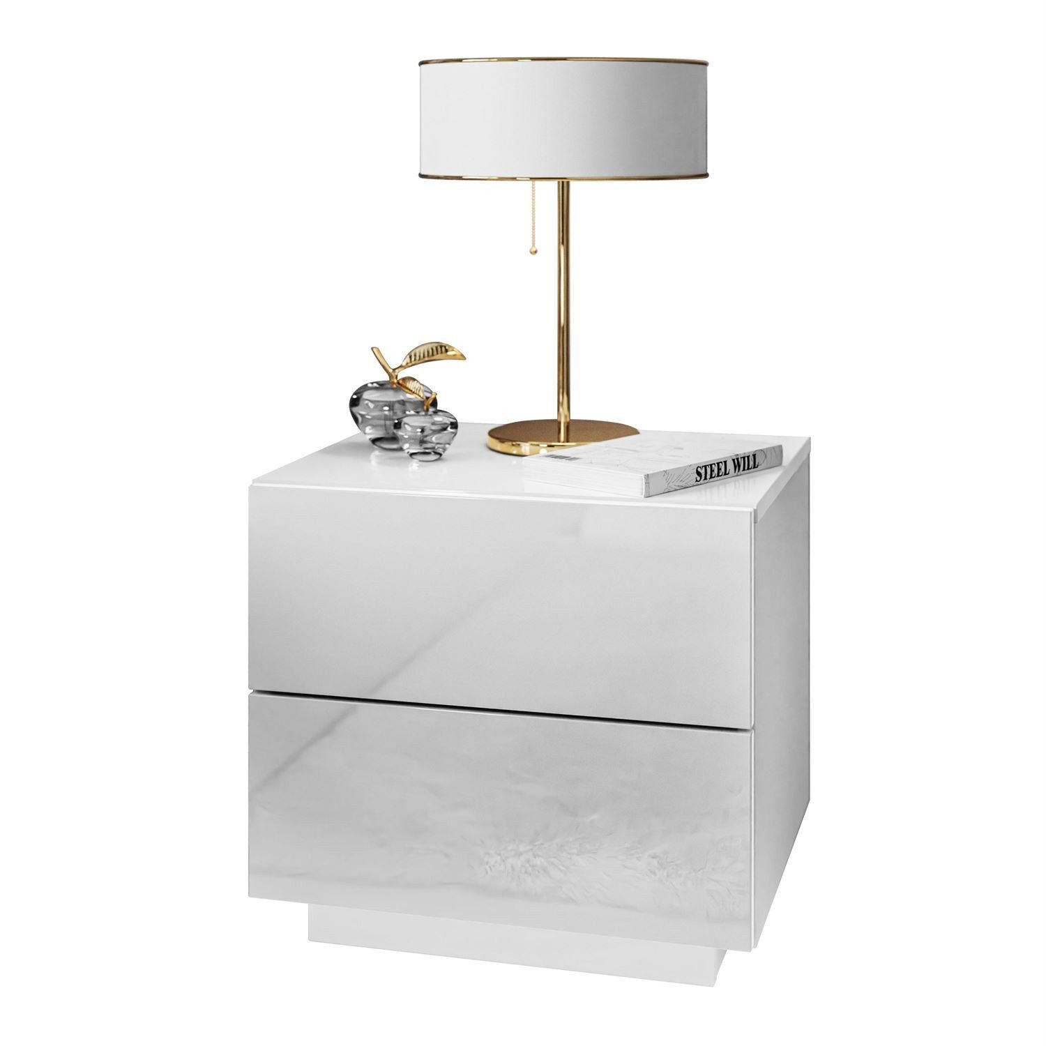 Lookway Nachttisch LINA LUX Hochglanz und LED, Breite 45 cm günstig online kaufen