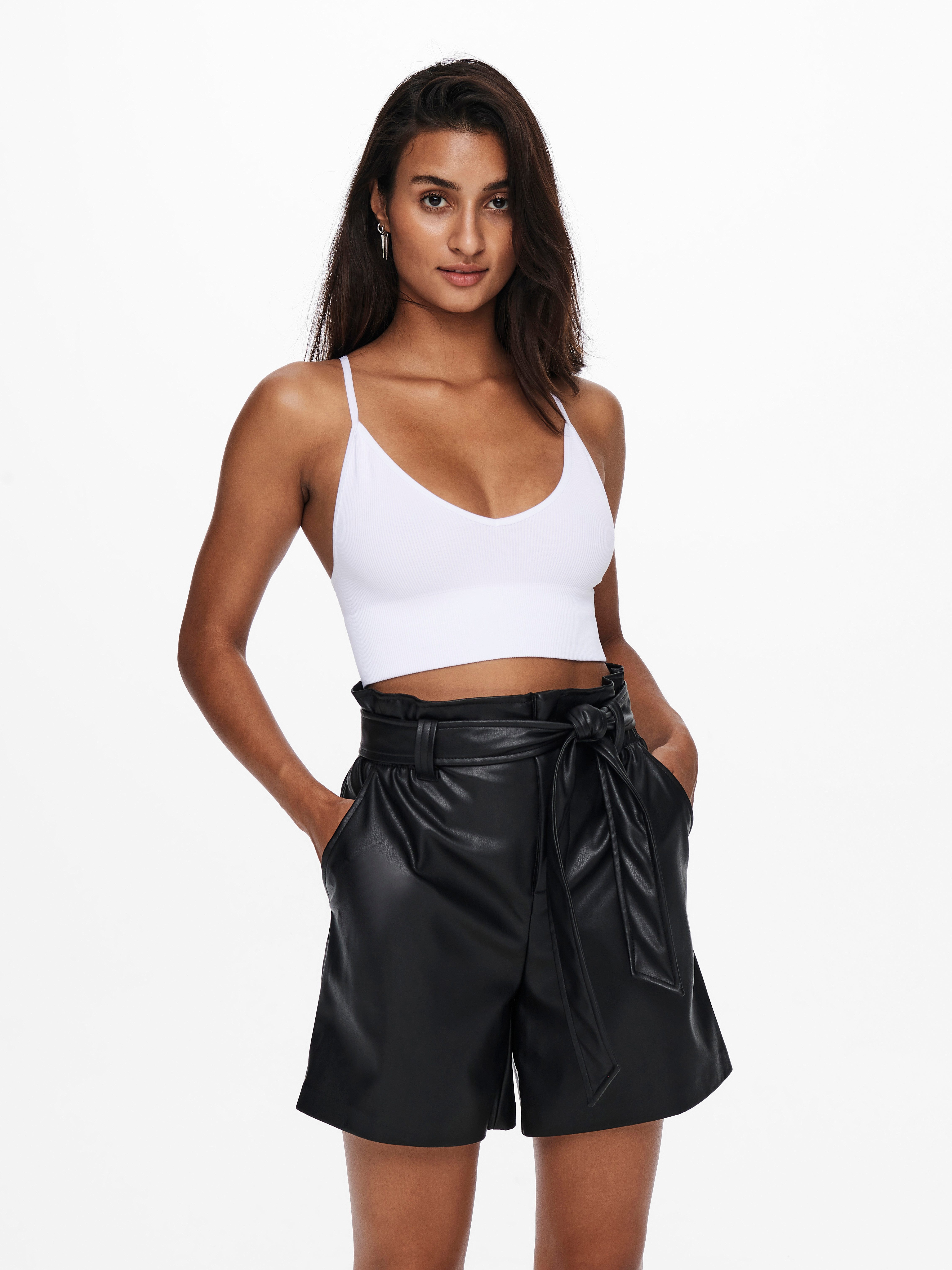 ONLY Bustier ONLVICKY RIB SEAMLESS V-NECK TOP NOOS Materialmix