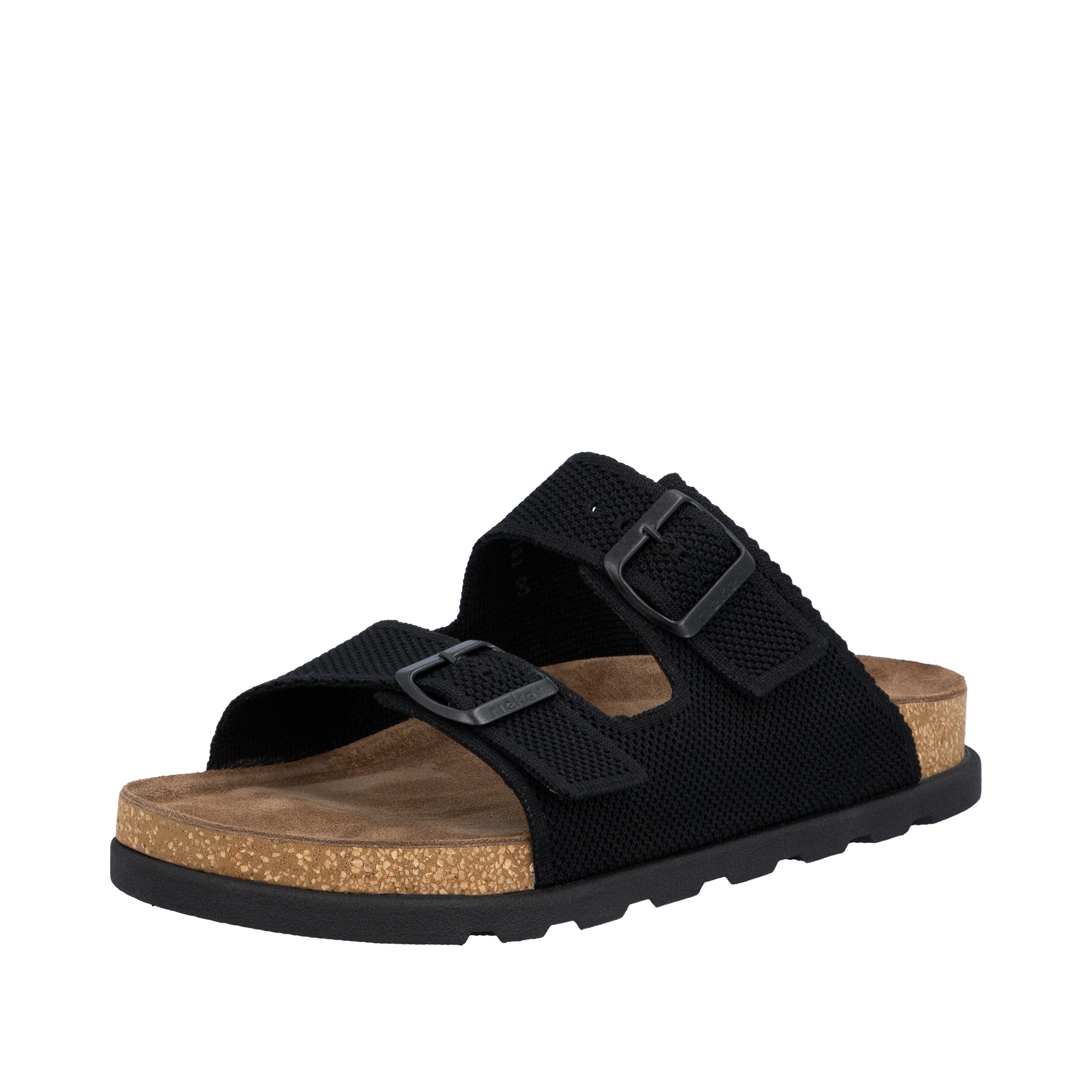 Rieker Pantolette Sommerschuh, Strandschuh, Hausschuh, Urlaubsschuh mit zwei Schnallen
