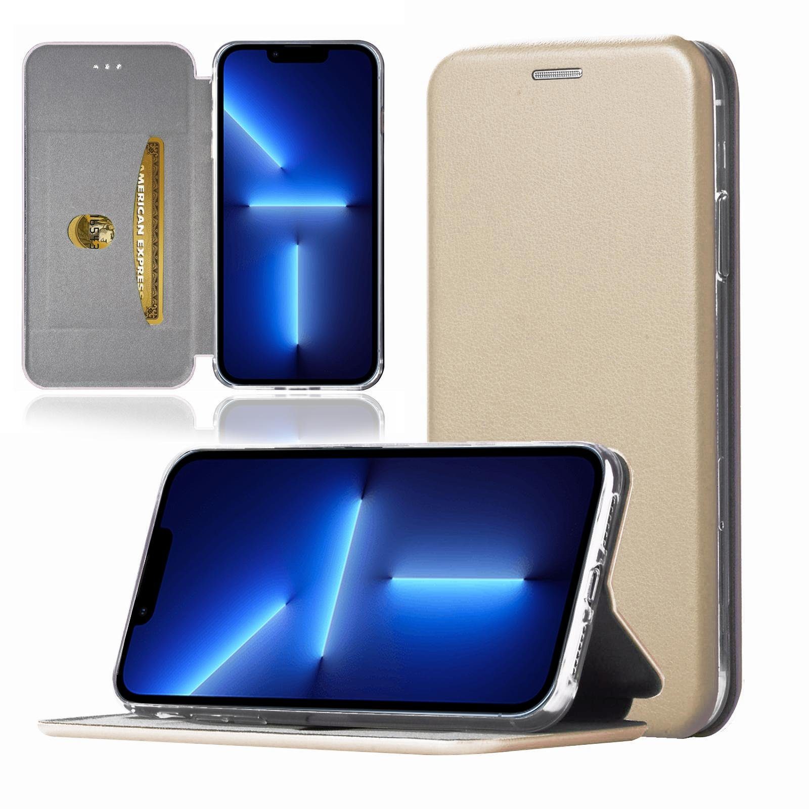 Numerva Handyhülle Handy Tasche Book Case für Apple iPhone 13 Pro, Klapphülle Flip Cover Hardcover Schutz Hülle Etui