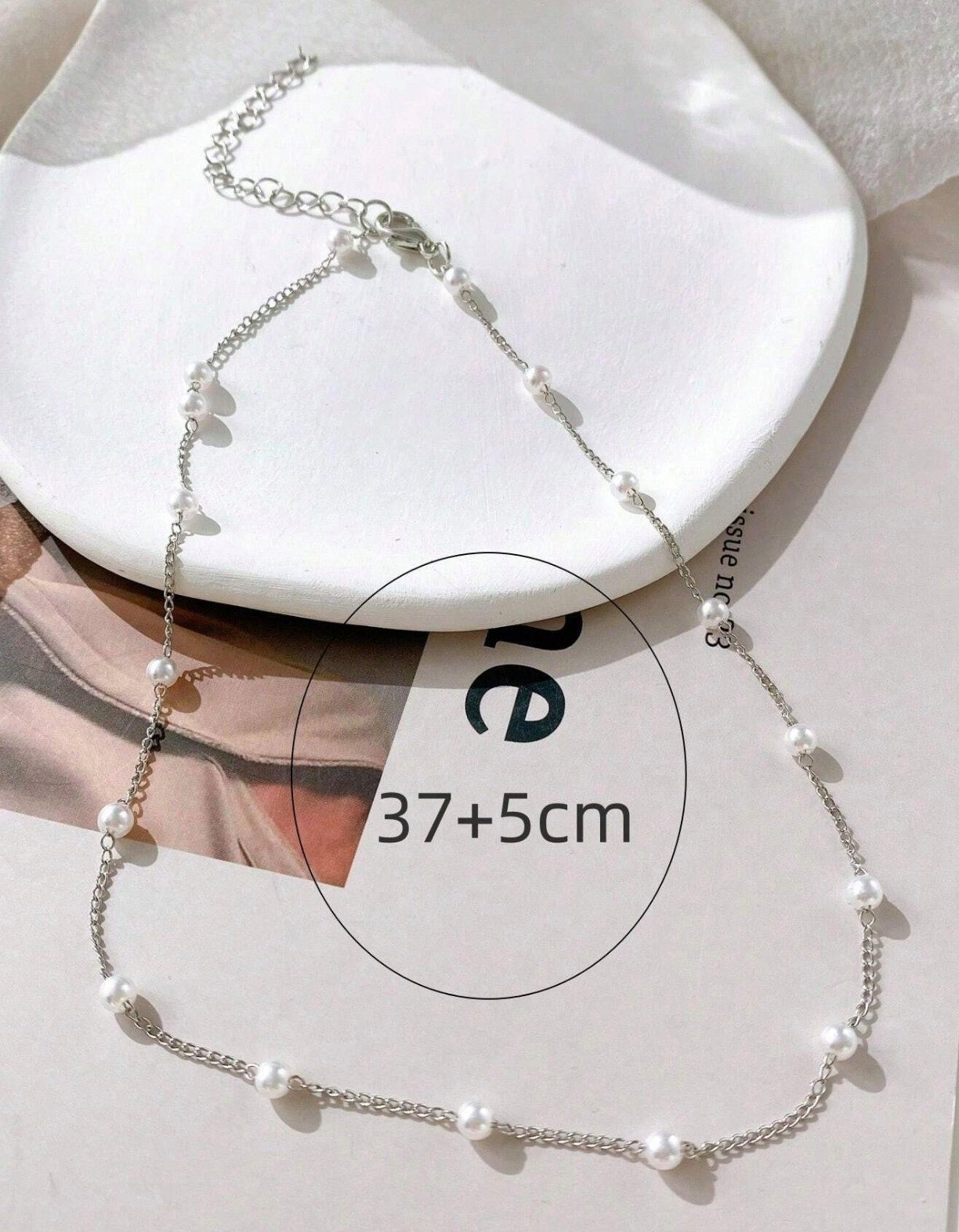 LIMONIA Perlenkette Damenkette Kette weiß kleine günstig online kaufen
