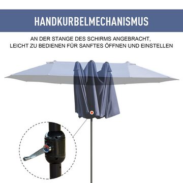Outsunny Sonnenschirm Doppelsonnenschirm, LxB: 460x270 cm, Sonnenschirm, Gartenschirm, ohne Schirmständer