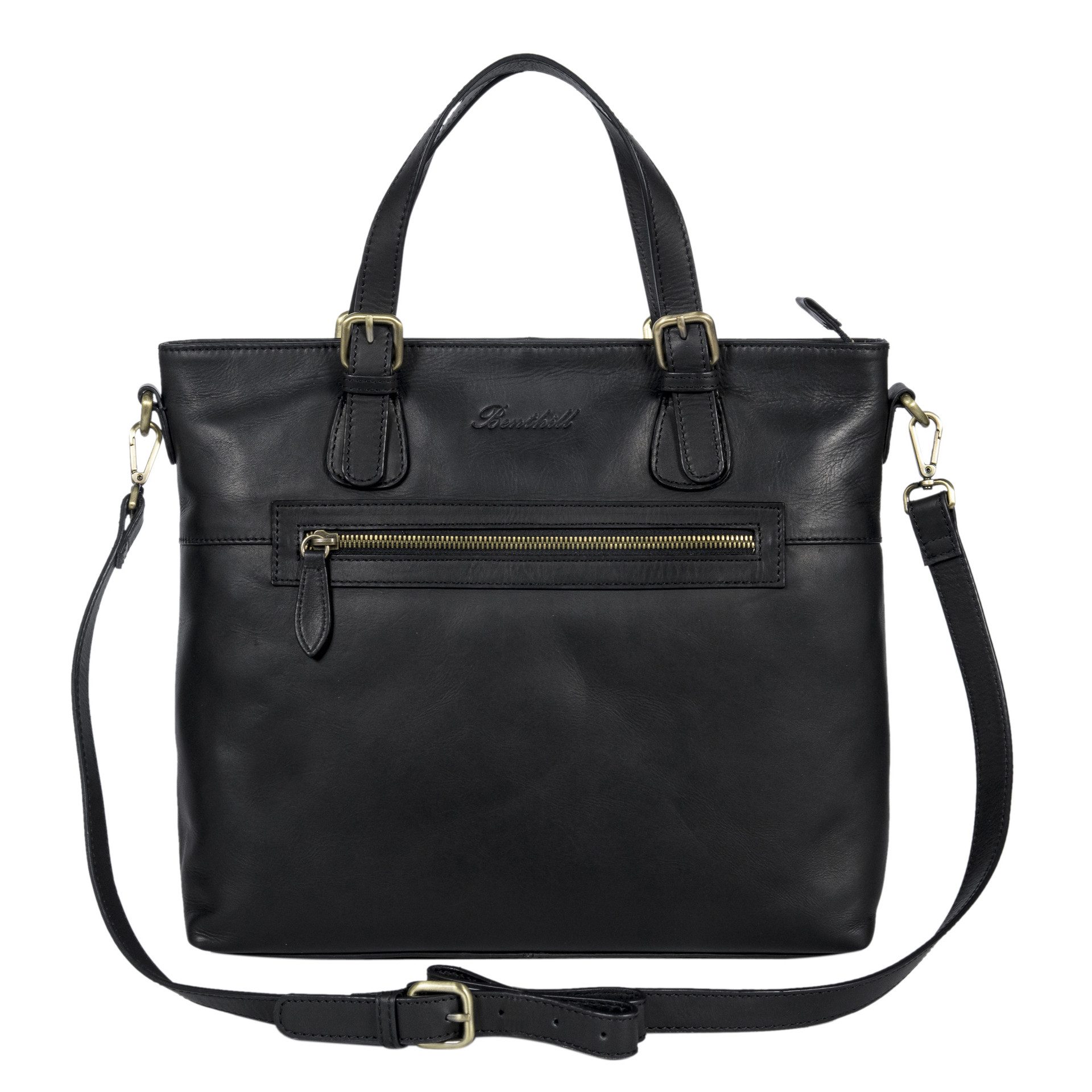 Benthill Handtasche Damen Echt Leder Handtasche Frauen Henkeltasche Vintage Umhängetasche, Schultergurt / Umhängegurt Reißverschlussfach