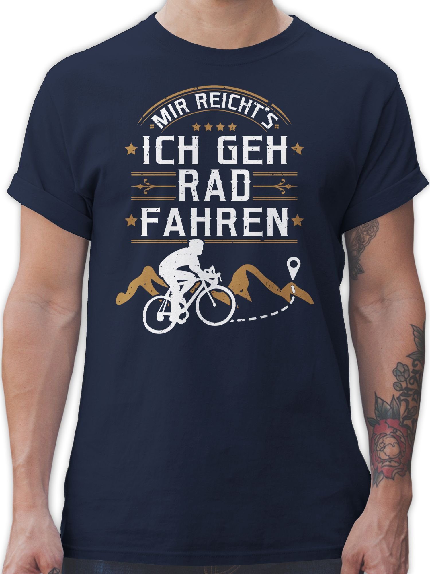 Shirtracer T-Shirt Mir reicht's ich geh Rad fahren Fahrrad Bekleidung Radsport 01 Navy Blau