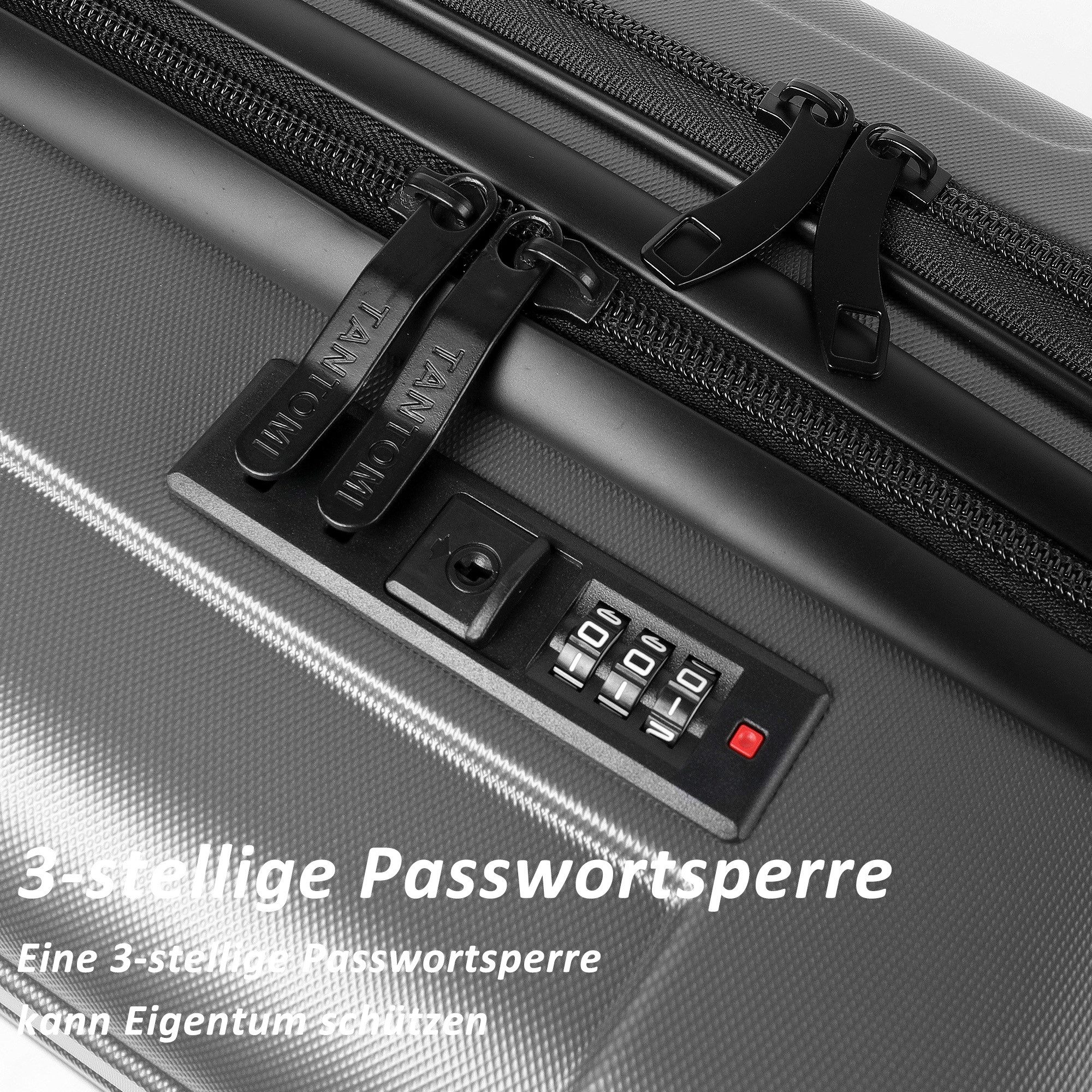 TAN.TOMI Hartschalen-Trolley Laptopfach vorne Koffer Handgepäck Hartschalenkoffer Rollkoffer, ABS-Schale 360-Grad-Lautlosrollen für Geschäftsreisen