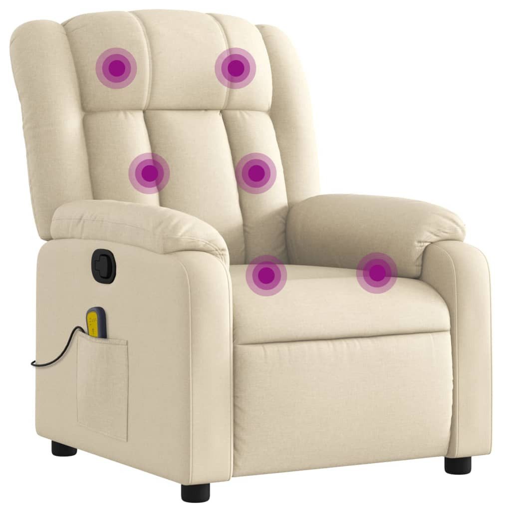vidaXL Sessel Massage-Relaxsessel, cremefarbener Stoff (1-St) günstig online kaufen