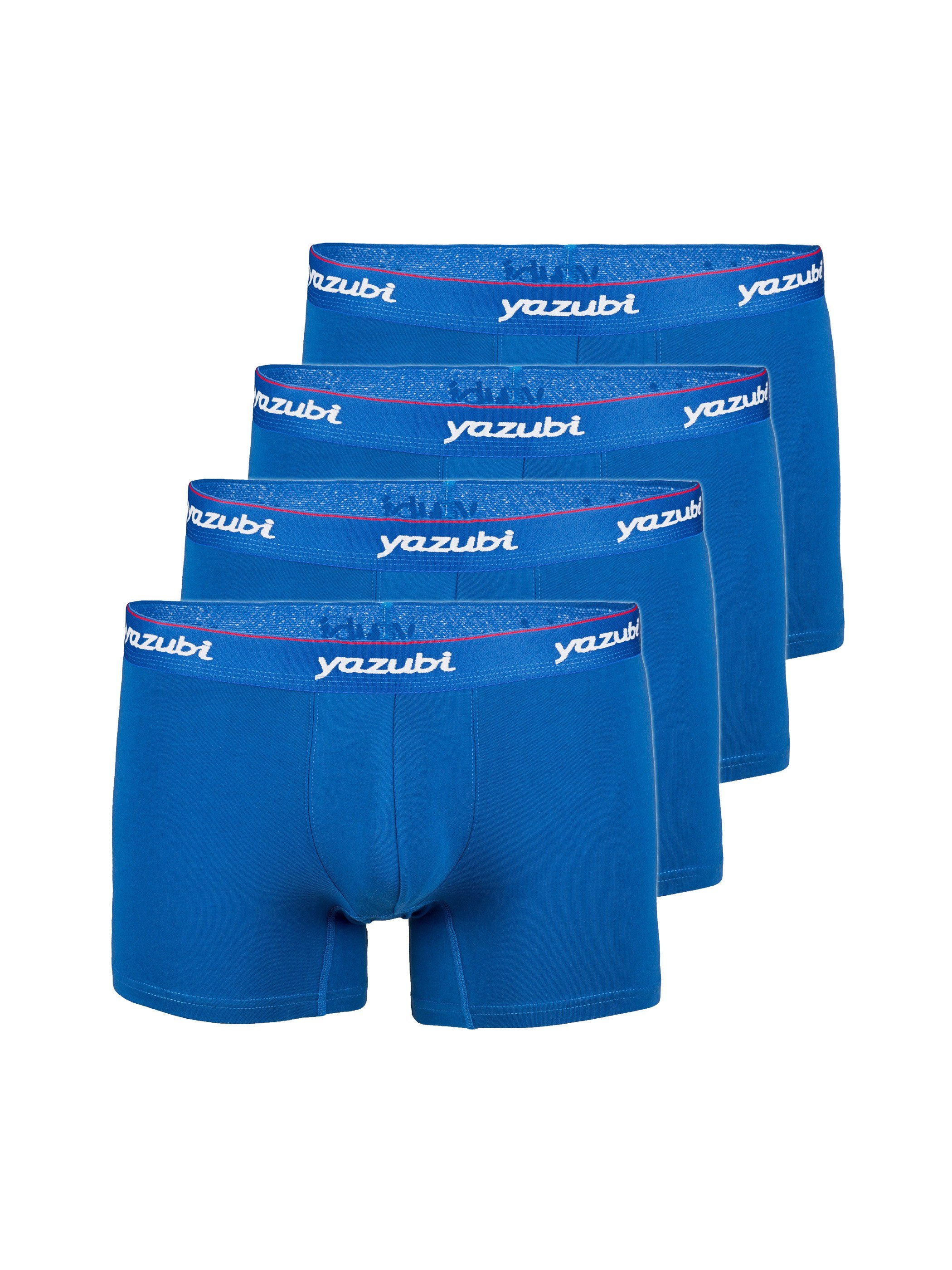 Yazubi Boxershorts Yazubi - Basic Trunks long (Spar-Packung, 4-St., 4er-Pack) bequeme Baumwoll Unterhosen im 4-Pack Blau (true blue 194057)