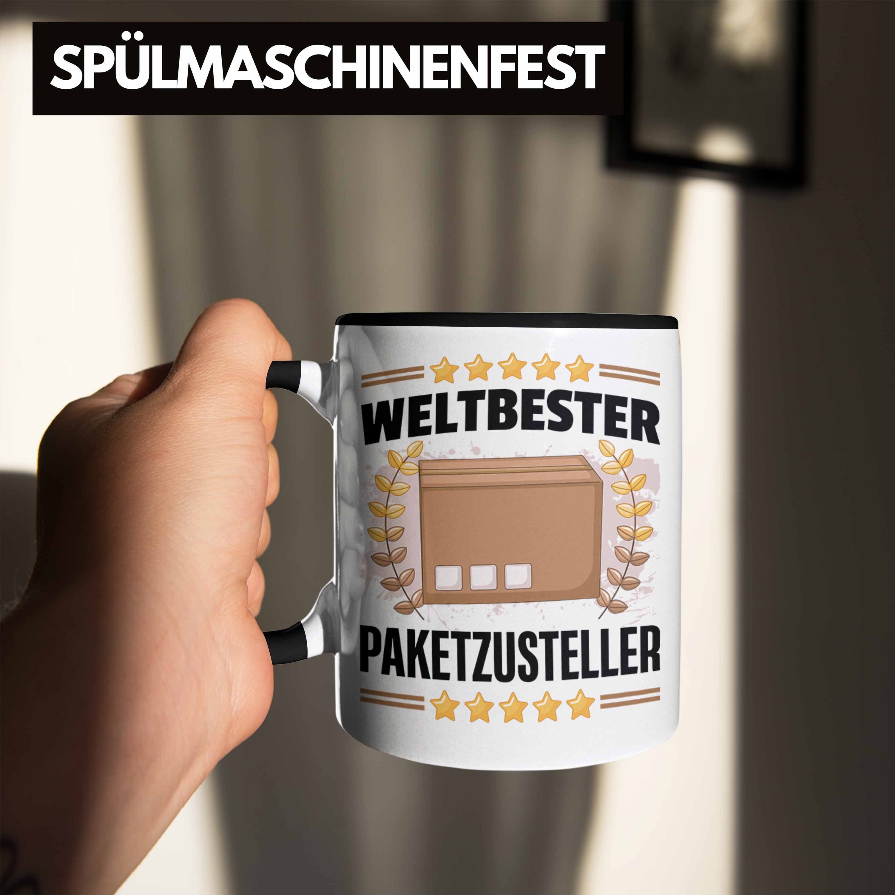 Postbote Tasse Paketbote Tasse Geschenkidee Schwarz Weltbester Trendation Spruch Paketzusteller