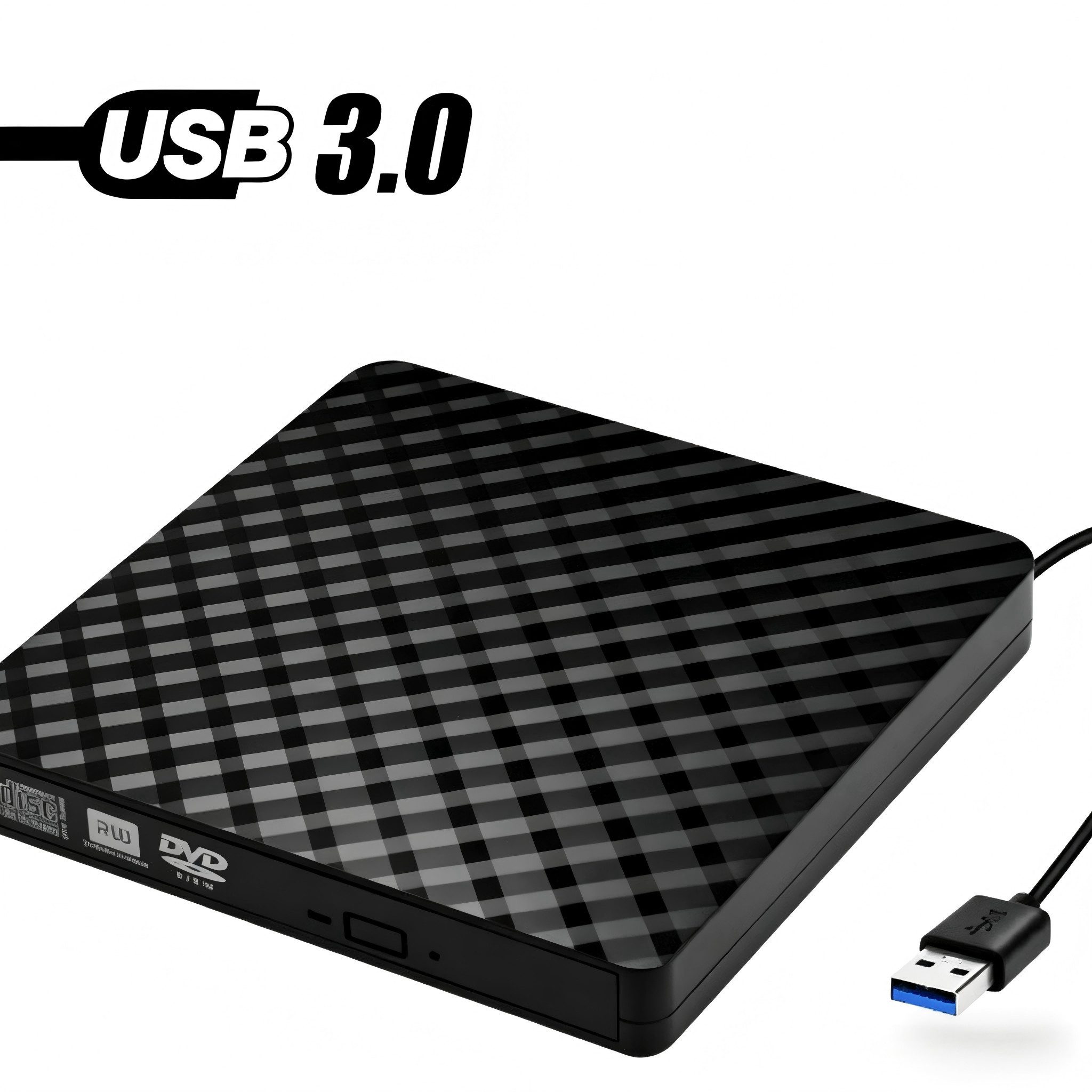 Toomoke Externes CD/DVD-Laufwerk, CD-Brenner, optisches Laufwerk, DVD-Brenner (USB-Laufwerk für Laptop, PC und Mac, Slim Laufwerk, Plug & Play, CD/DVD RW Laufwerk, 24x CD 8x DVD, Plug & Play, Windows 10/8/7/XP)