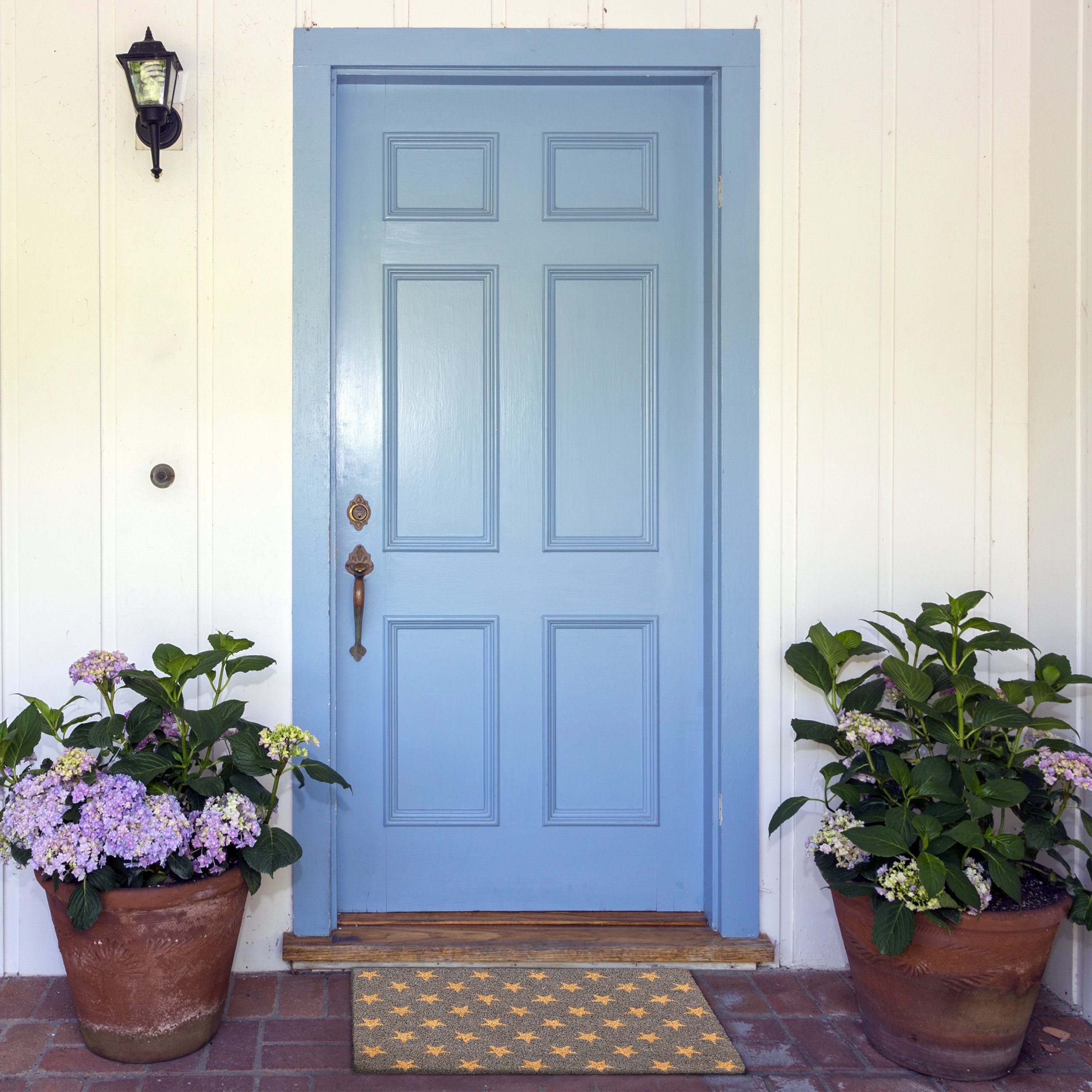 relaxdays Fußmatte Kokos mit Sternen Must, Höhe: 15 mm günstig online kaufen