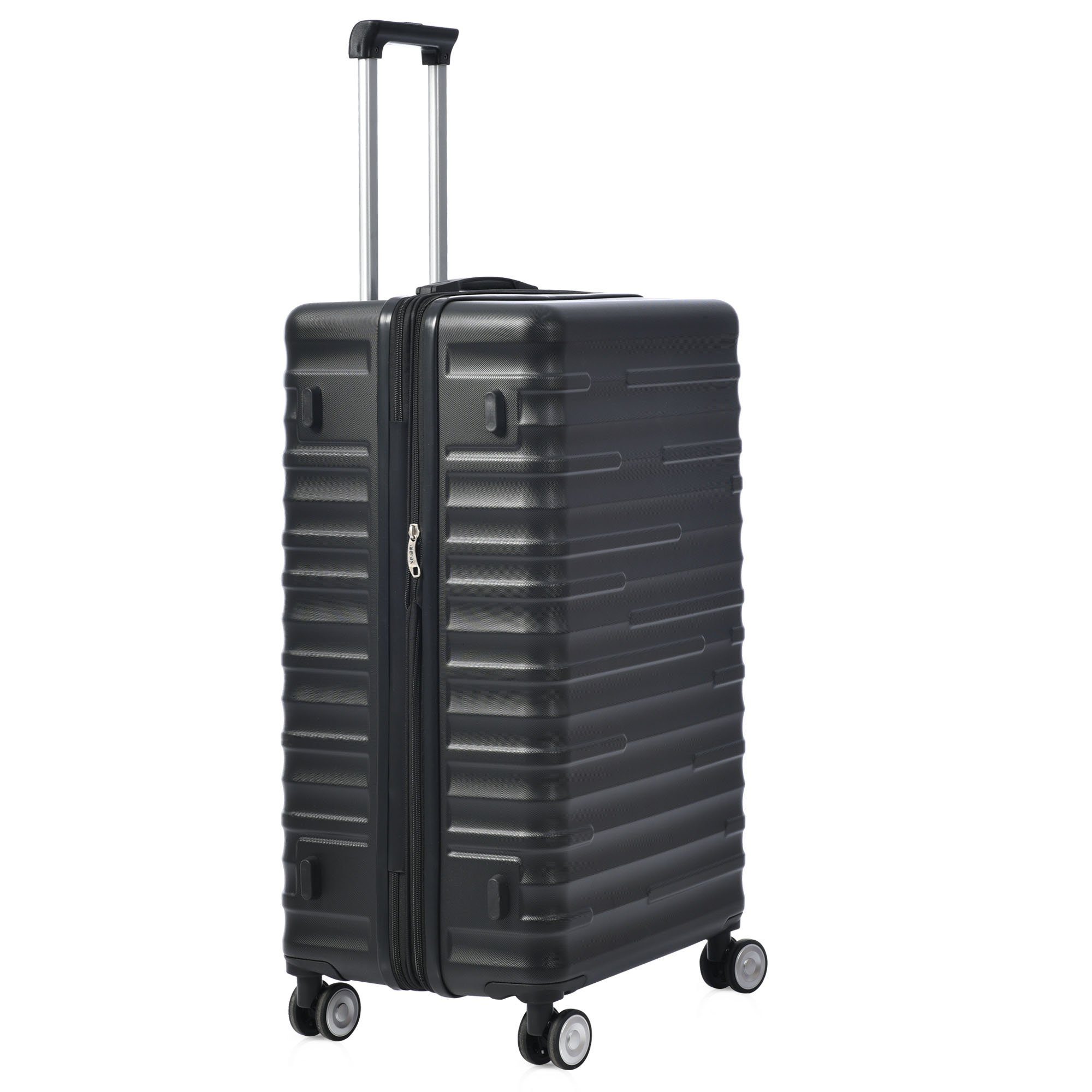 TSA-Schloss, Hochwertiges Rollen OKWISH Handgepäckkoffer ABS-Gepäck, 4 Räder, Schwarz Kapazität, 4 erweiterbare