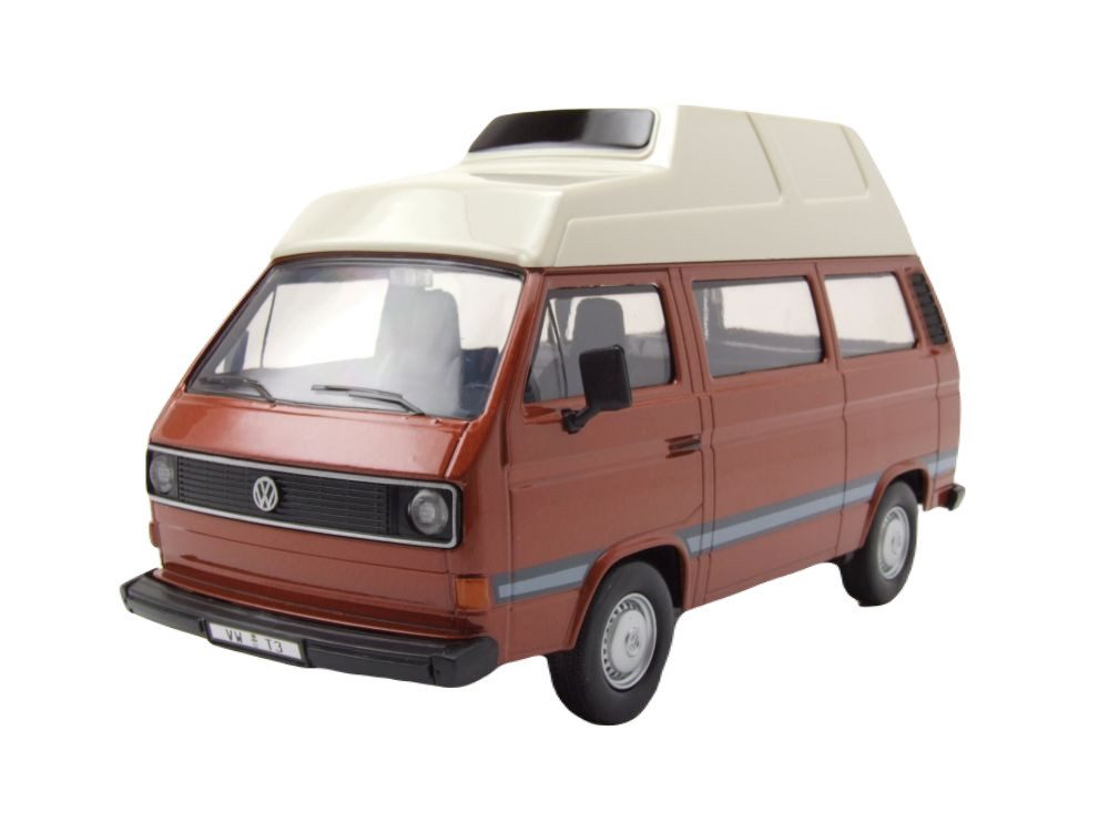 Motormax Modellauto VW T3 Camping Bus braun weiß, Maßstab 1:24