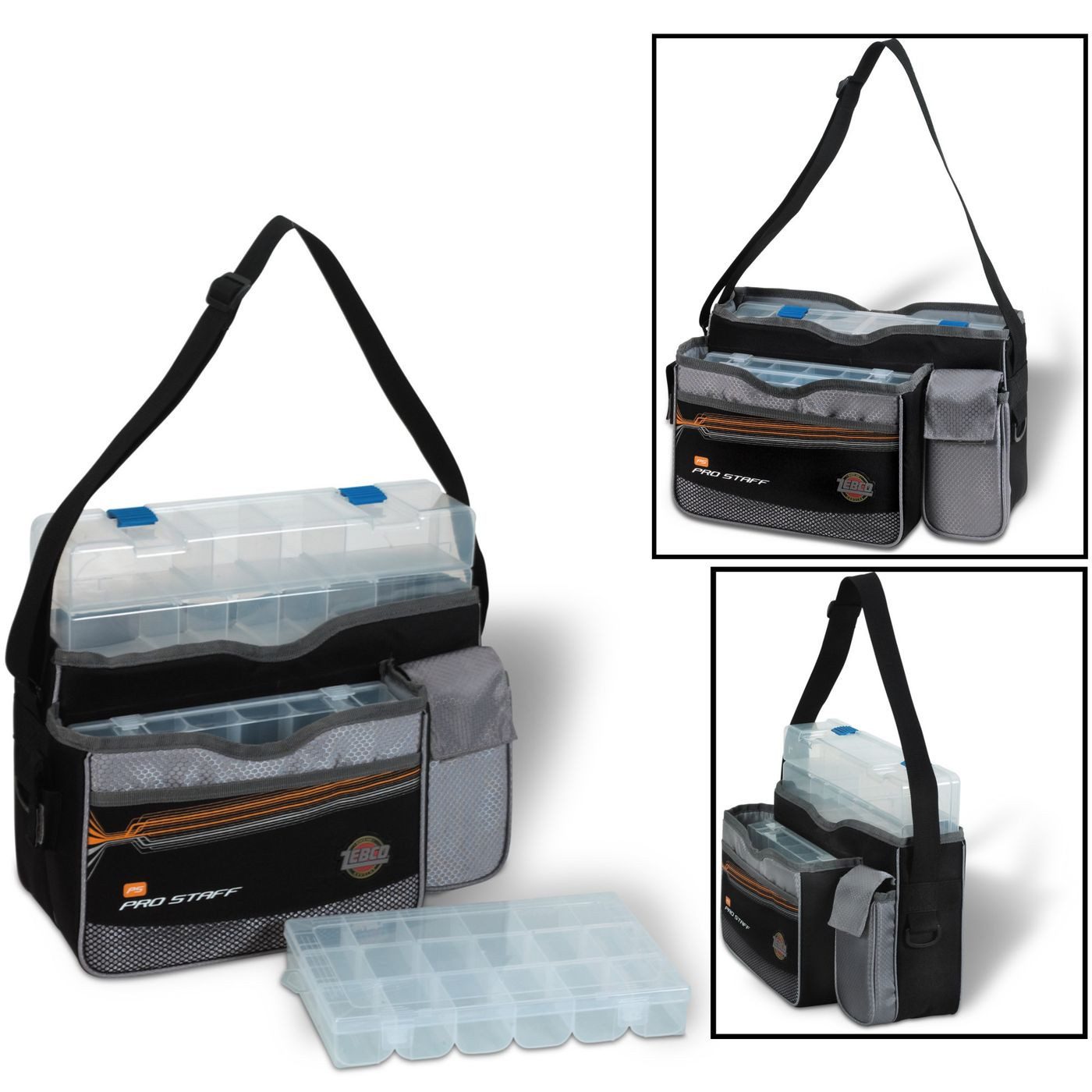 Zebco Angelkoffer Zebco Uni Tackle Keeper 37x18x24cm Angeltasche + 3 Angelboxen