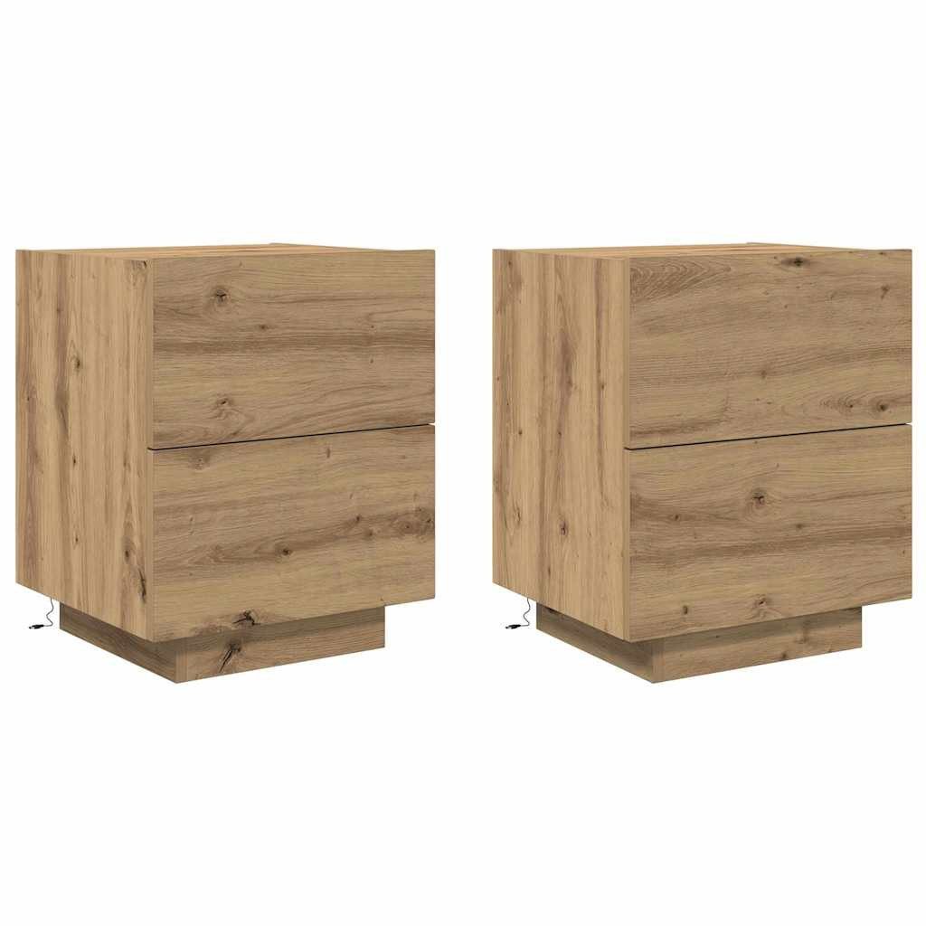 vidaXL Nachttisch Nachttisch 2 pcs Artisan-Eiche 45 x 40 x 55 cm Holzwerkst günstig online kaufen
