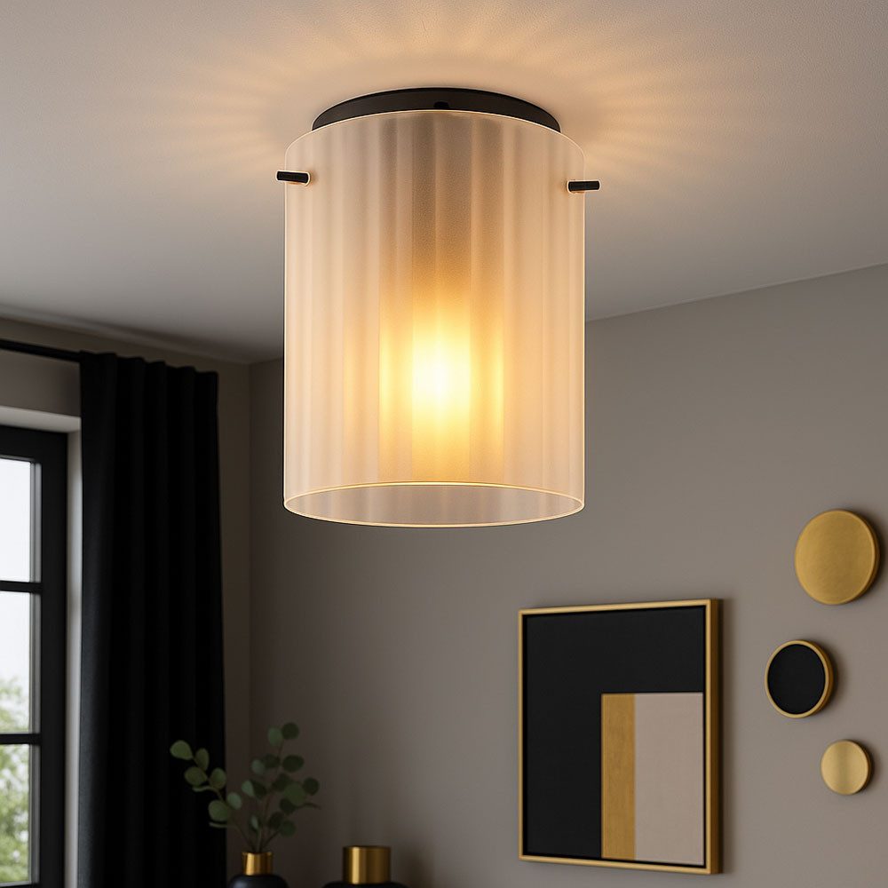 GLOBO LIGHTING LED Deckenleuchte, Leuchtmittel inklusive, Warmweiß, LED Deckenleuchte Deckenlampe Küchenlampe Flurlampe Glas satiniert