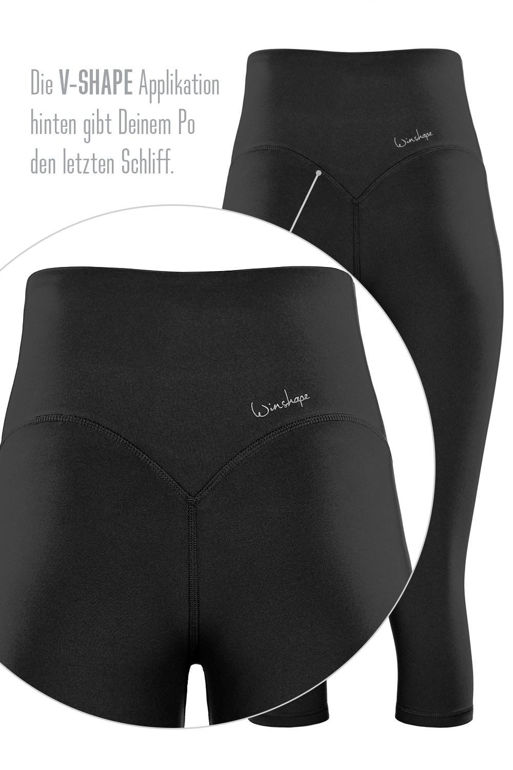 Winshape Leggings 3/4 Functional Comfort HWL217C mit V-Shape Applikation und Core-Bund – Bild 5 von 5
