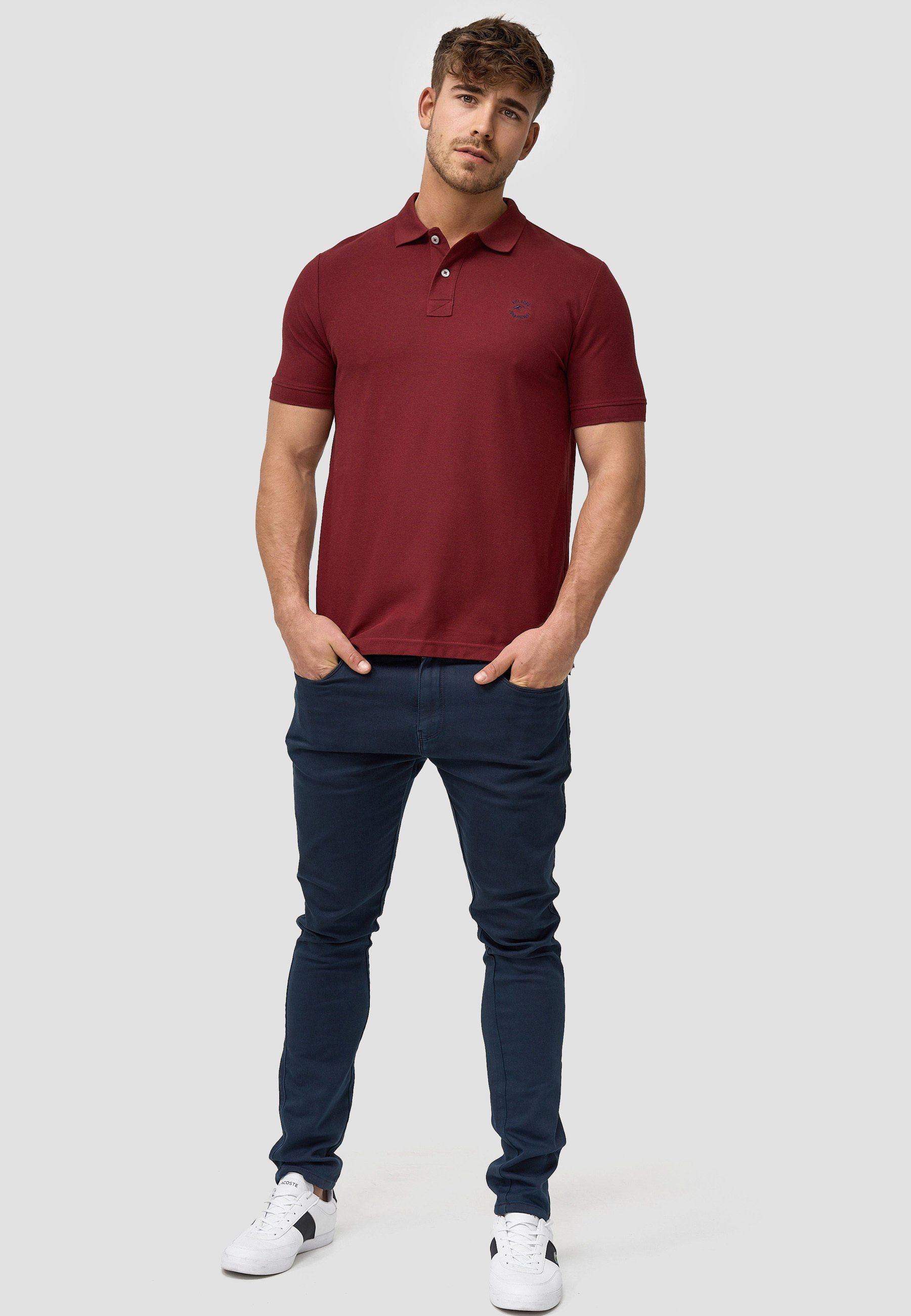 Indicode Poloshirt Herren Wadim Polo Shirt Herrenshirt mit feiner Logo-Stickerei auf der Brust