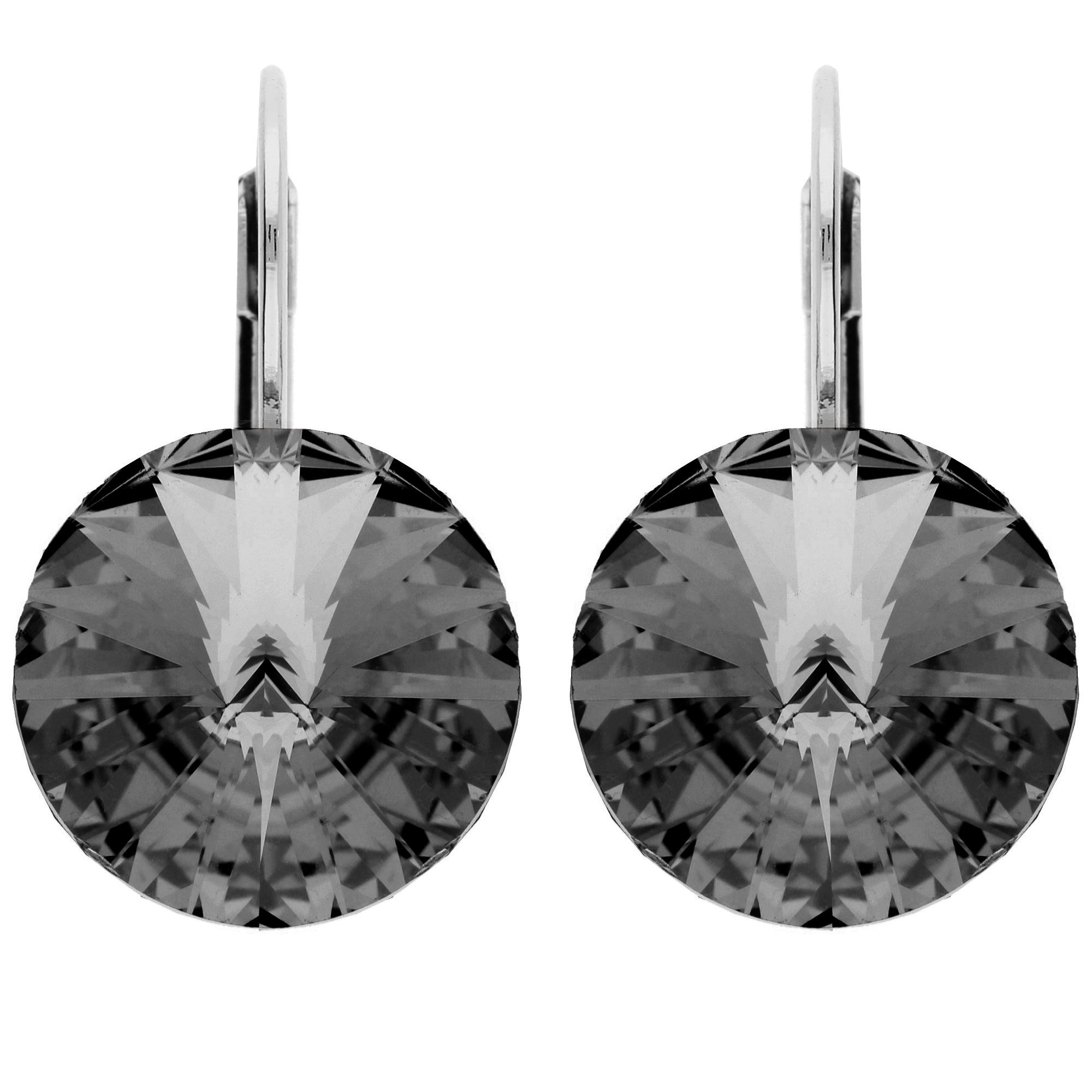 LÖB Paar Creolen 18K Weißgold vergoldet Brisur Creolen Kristall Anhänger Si günstig online kaufen