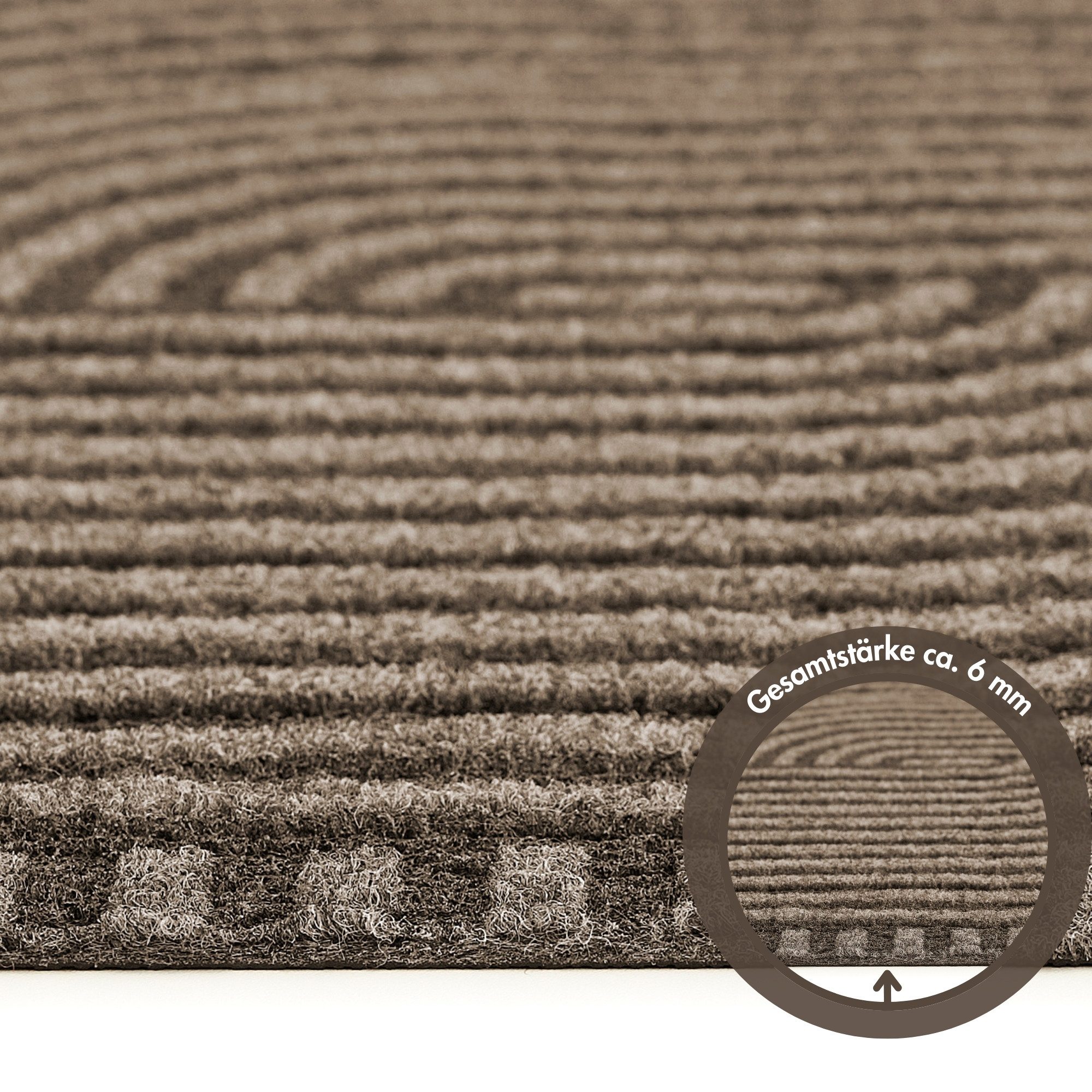 Andiamo Fußmatte Yukon, rechteckig, Höhe: 6 mm, Schmutzfangmatte, modernes Design, robust, waschbar, rutschhemmend – Bild 5 von 5