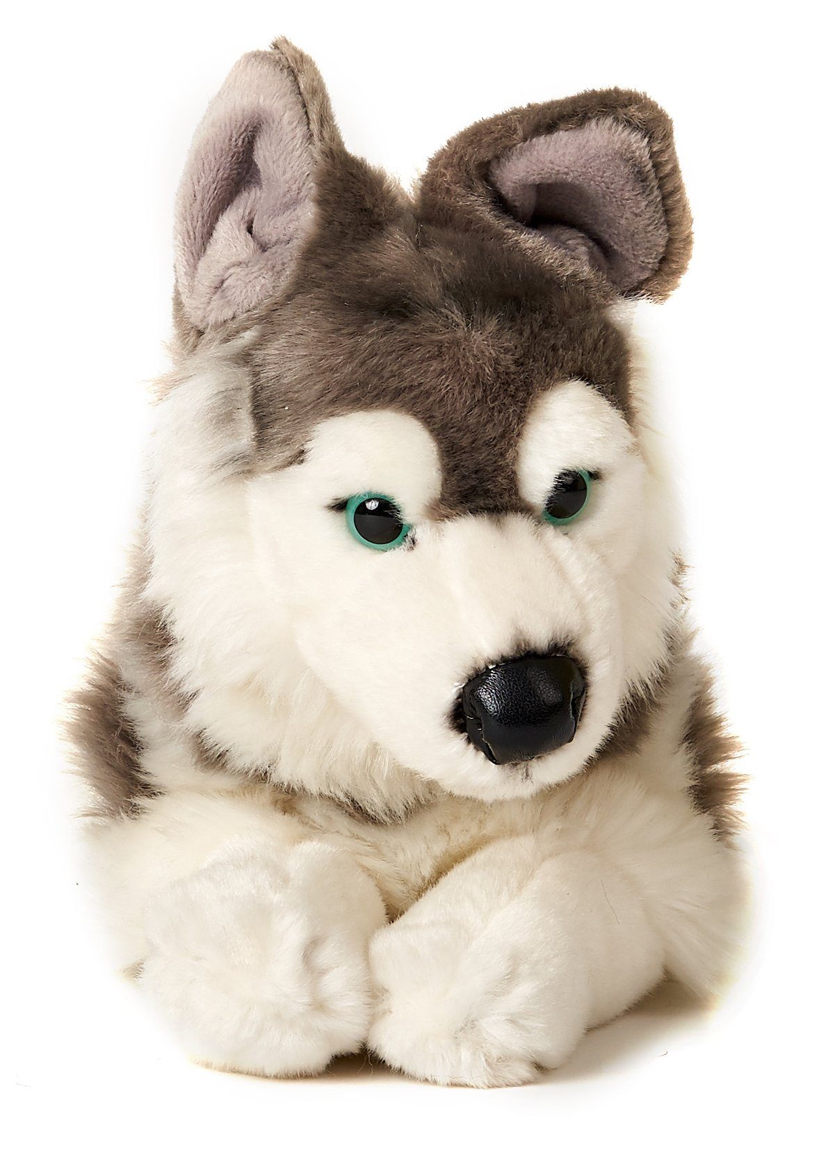 Uni-Toys Kuscheltier Husky, liegend - 40 cm (Länge) - Plüsch-Hund - Plüschtier, zu 100 % recyceltes Füllmaterial