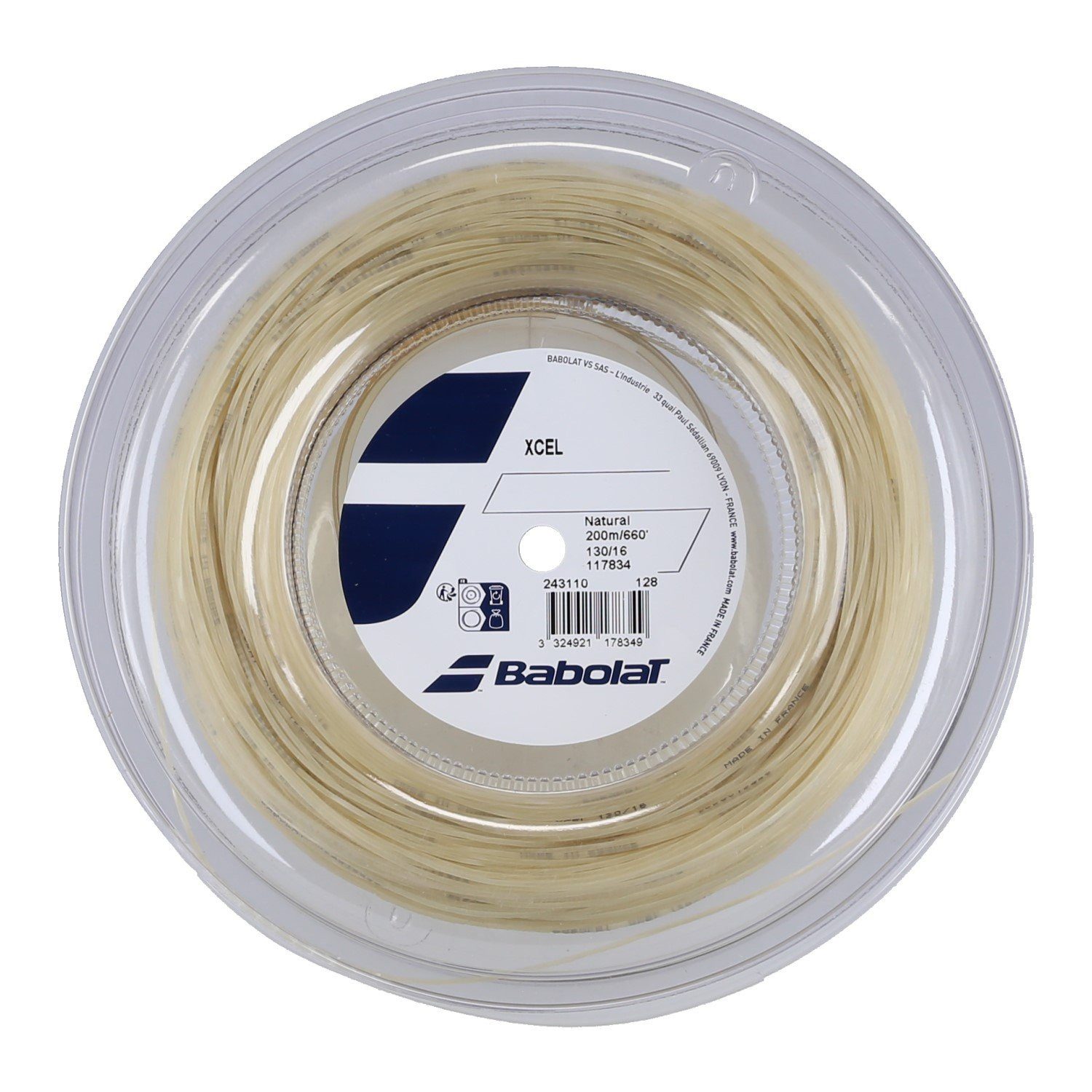 Tennissaite XCel (Armschonung+Touch) natur 200m Rolle