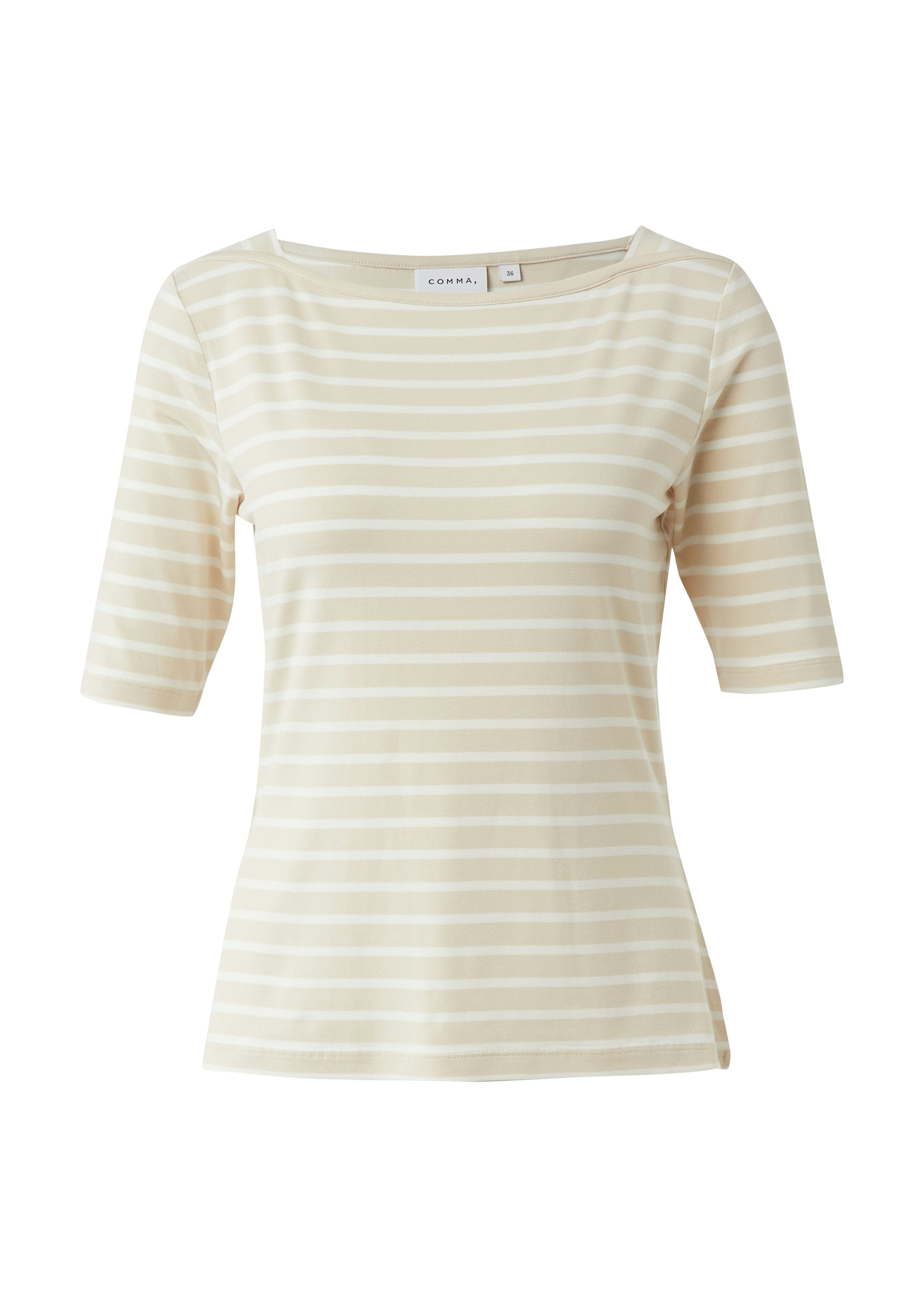 comma T-Shirt im Streifen-Design