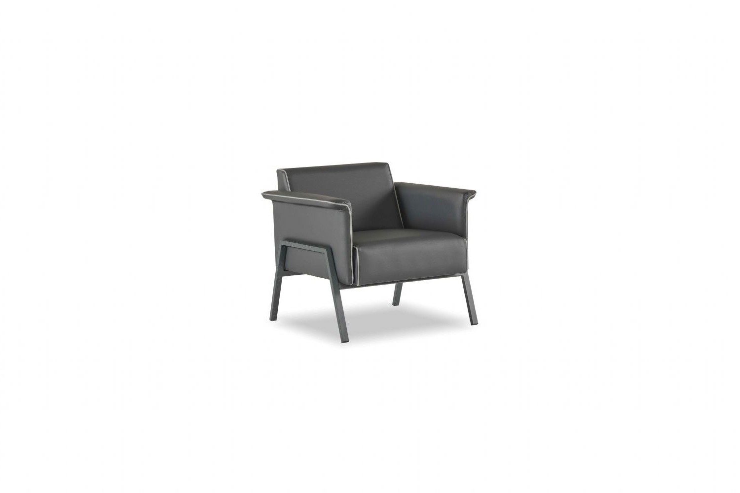 Xlmoebel Sessel Dunkelgrauer Leder Lehn für Arbeitszimmer und Büro (1-St., Sessel), Made in Europa
