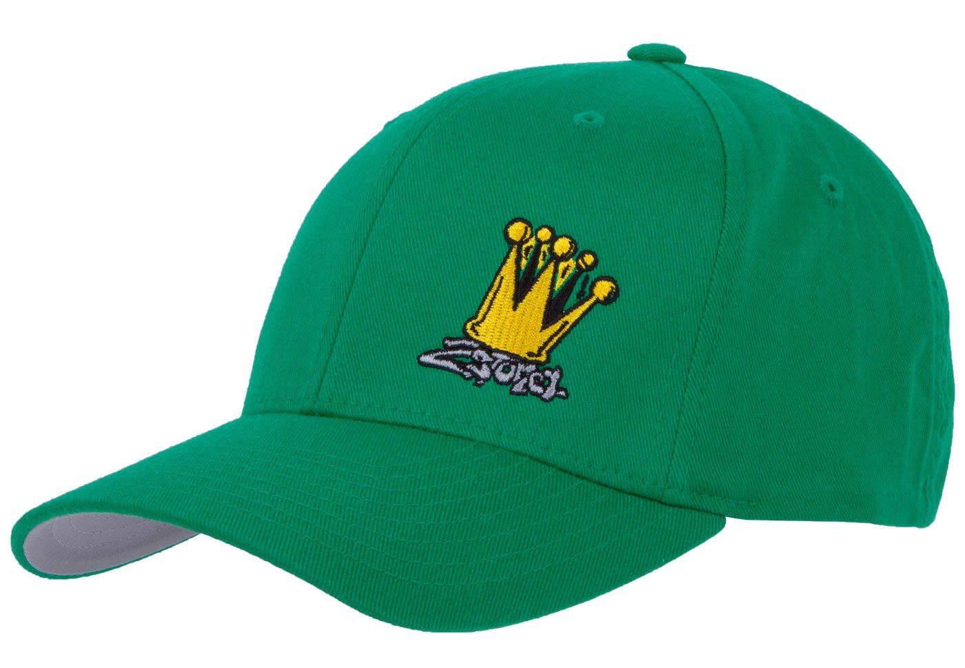 2Stoned Flex Cap Flexfit Cap mit Stick Crown von 2Stoned für Damen, Herren und Kinder hinten geschlossen, verstärkte Front, mittleres Profil Pepper Green